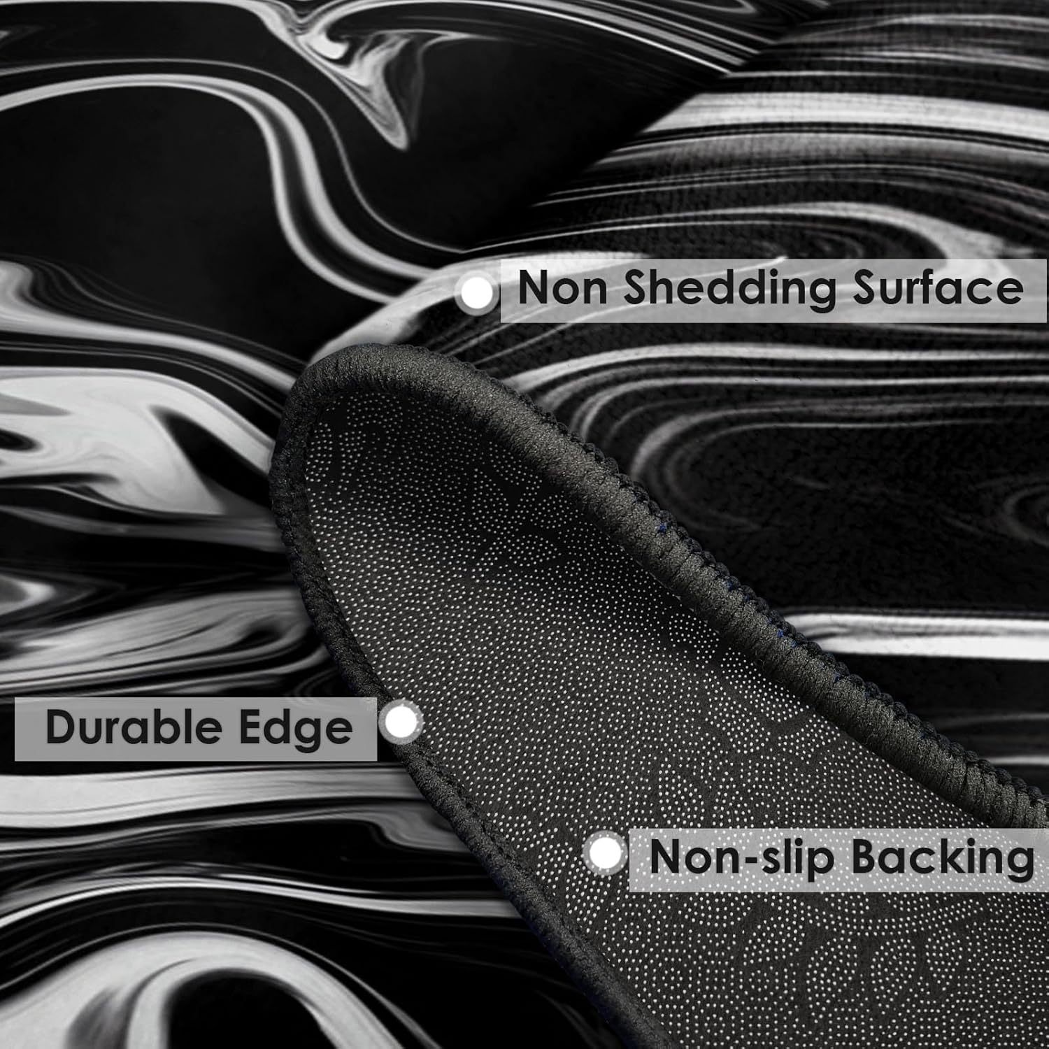 ArtSocket Black White Marble Area Rug Abstract 2' x 6' Entry Runner Rug Non-Slip Washable Indoor Door Mat Carpet for Bedroom Kitchen Entryway Laundry Living Home Decor