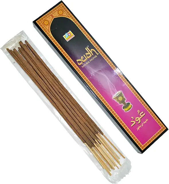 Bâtons d'encens Oudh naturels en poudre de bois d'agar - 15 pièces