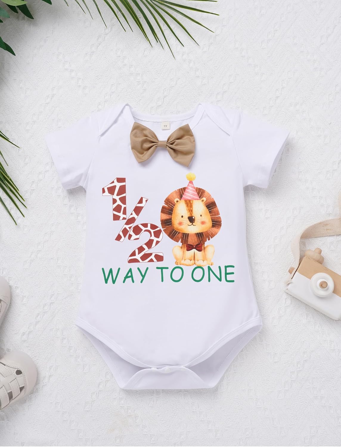 ODASDO Baby Boys Jungle Safari First Birthday Outfit Cotton Short Sleeve Romper Shorts Suspenders Hat Set - Image 6