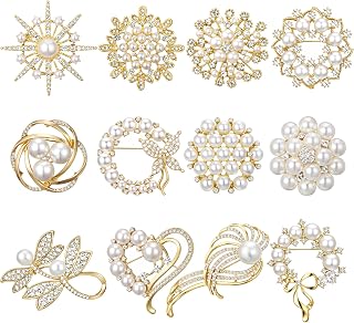 12 Pcs Women Brooches Bulk Set Rhinestone Pin Crystal Vintage Brooch Retro Pin Women Girls Gifts for Christmas