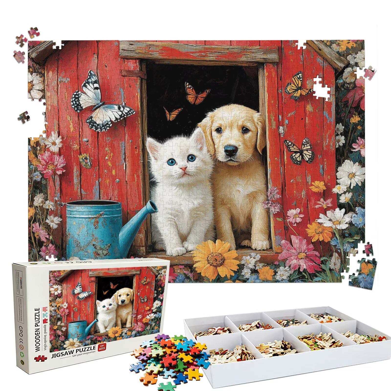 Puzzle 4000 Pezzi cane gatto, Puzzle 4000 Pièces Challenge Impossible, Puzzles 141.5x87.5 cm Taglia Grande Adulti, Giochi Educativo per Famiglie, Regalo Puzzles Classici, Decorazioni Casa W3H-866