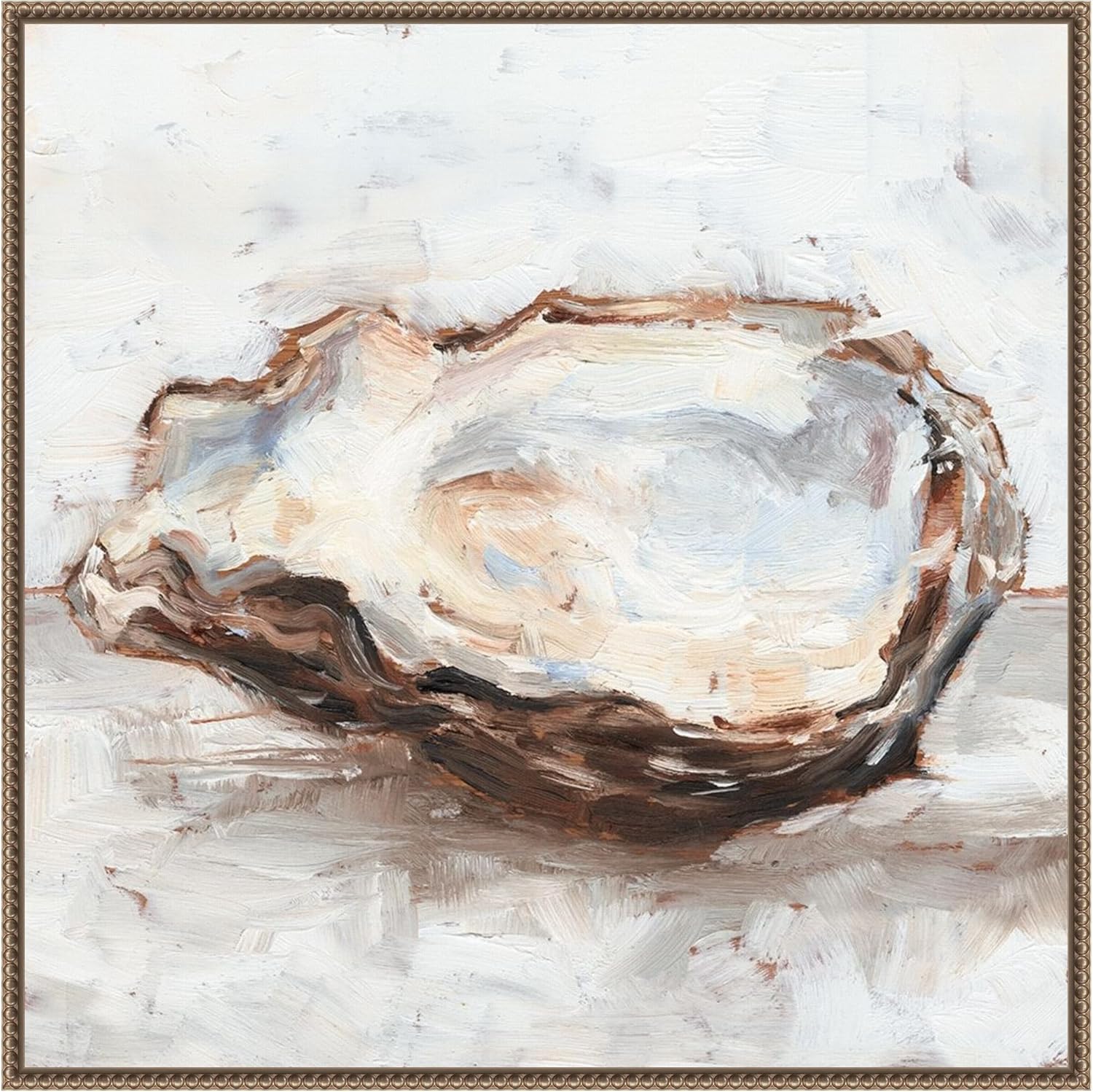 Amanti Art Framed Canvas Wall Art 30x30 Oyster Study II by Ethan Harper, Framed Wall Art Canvas, Animals Artwork, Traditional Decor, Large Poster Painting for Living Room, Bedroom, Bathroom, Kitchen,
