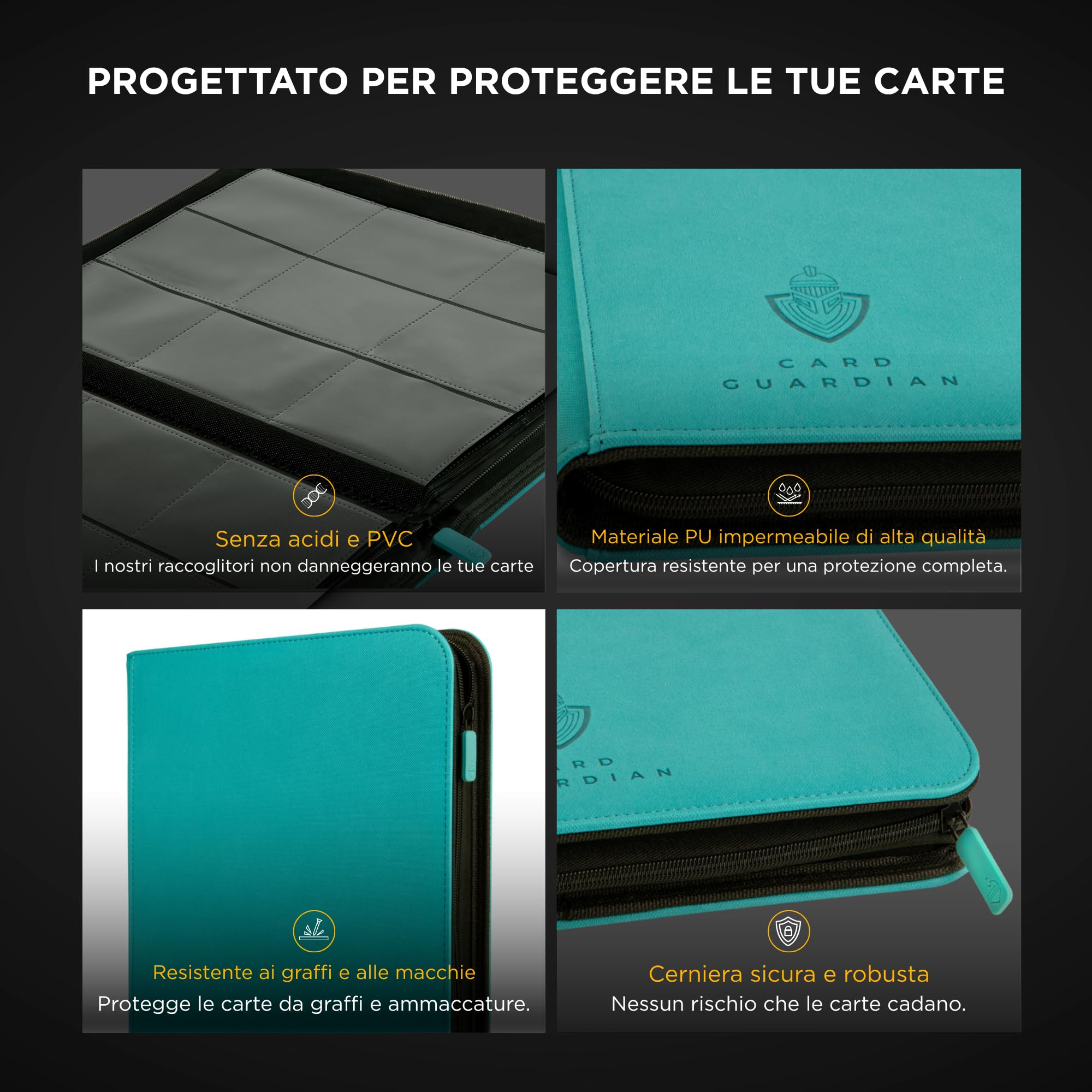 Vault X Raccoglitore per Carte da Collezione a 12 XL Tasche con Cerniera, 624 Carte, Materiale Exo-Tec per Album, 26 Pagine a Caricamento Laterale, TCG (Verde acqua) - Giochi e Prodotti per