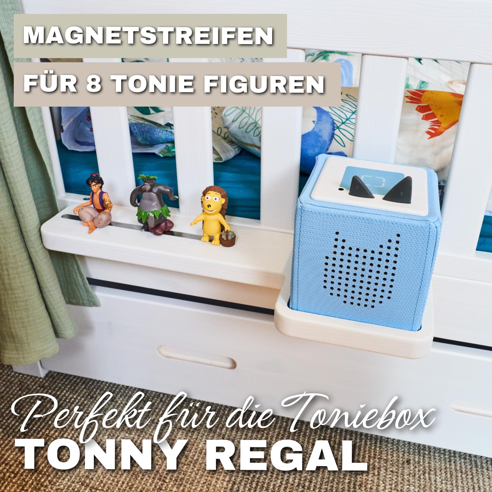 ALAVYA HOME® Étagère murale adaptée pour Toniebox I spécialement conçue pour lit de maison, pour enfants, idéale pour Toniebox magnétique, pour garçons et filles