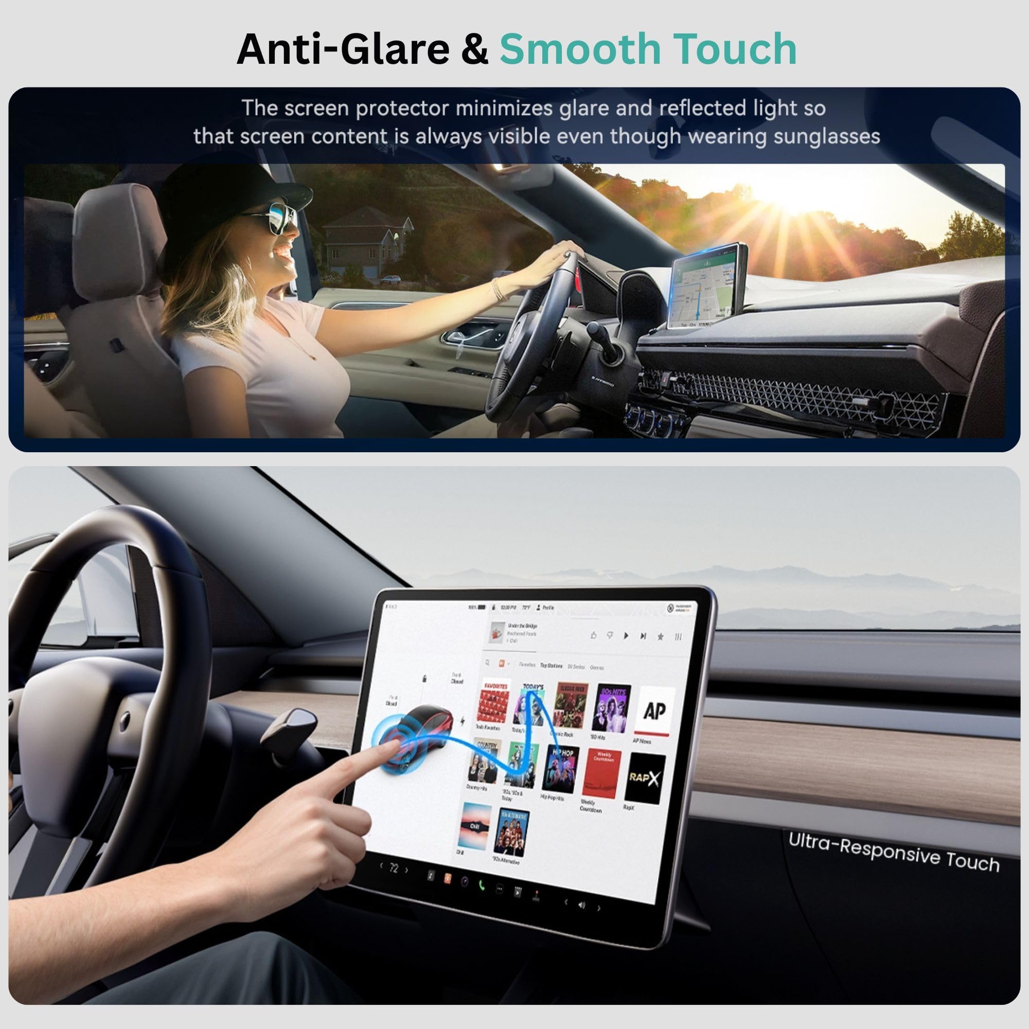 Wisely 2Pcs - Premium Screen Guard for KIA SONET (2024-2026+) HTK / HTK+ / HTX Car - 8 Inch Display Infotainment System & AC Panel Protector - Stereo Accessories - Touch Responsive - HD Clear, Easy Installation — Amazon image 4