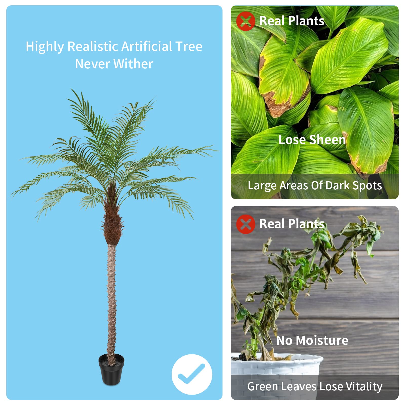 Buy AnTing Artificial Palm Tree 8.5ft Tall Trees Artificial Indoor
