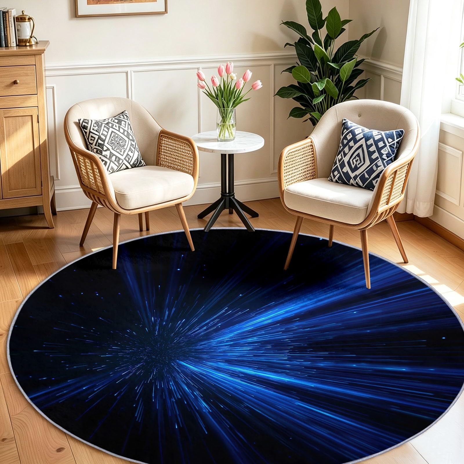Générique Abstrakcyjny ScienceFiction Dywan do salonu 180 cm Okrągły Można