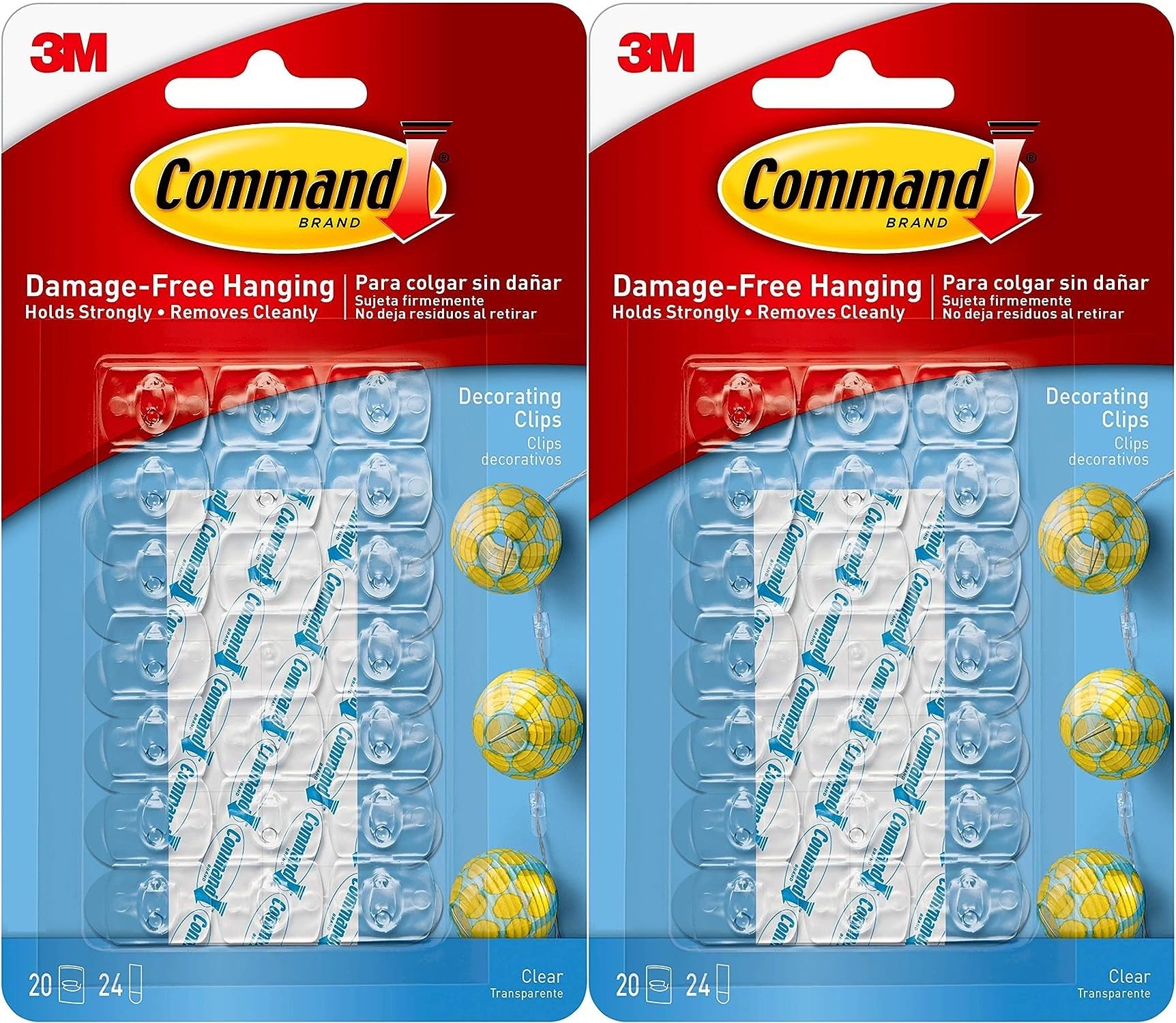 Ukdeals Direct Clear Ukdeals Direct® Command Self-Adhesive Damage Free Hanging Decorating Clips For Fairy Lights With Prep Pads For Quick And Easy Application (2 Pack (40Clips))