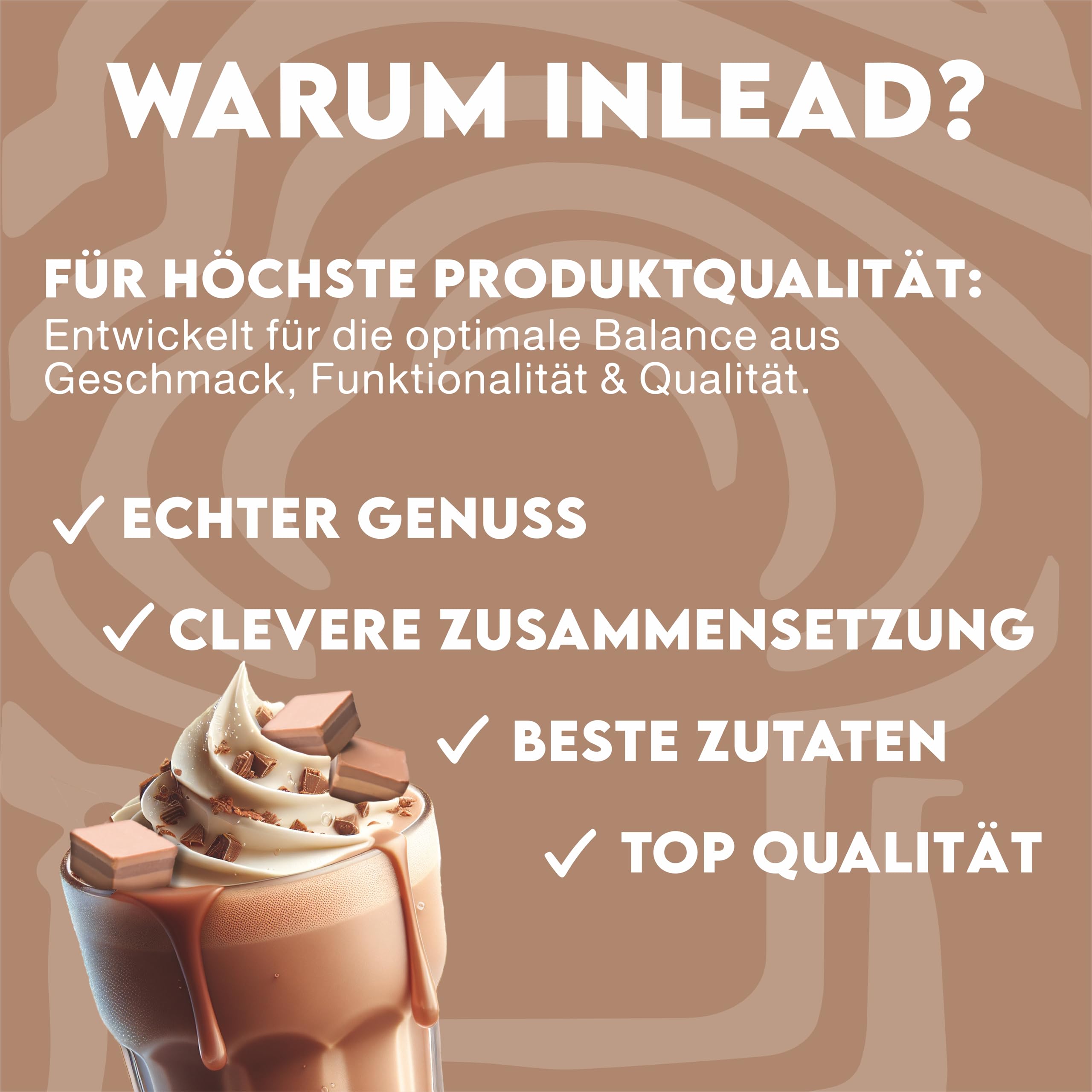INLEAD - Whey Protein | Hochwertiges Eiweiß für Muskelwachstum und schnelle Regeneration | Ohne Zuckerzusatz - 1000g (Chocolate Nougat)