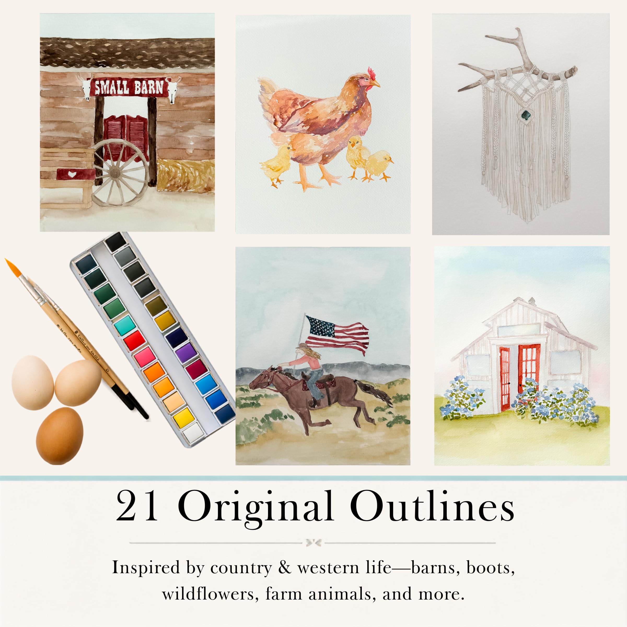 Bailey Rae Watercolor Books - Country Life Coloring -4 Bailey Rae Watercolor Books - Country Life Coloring -4