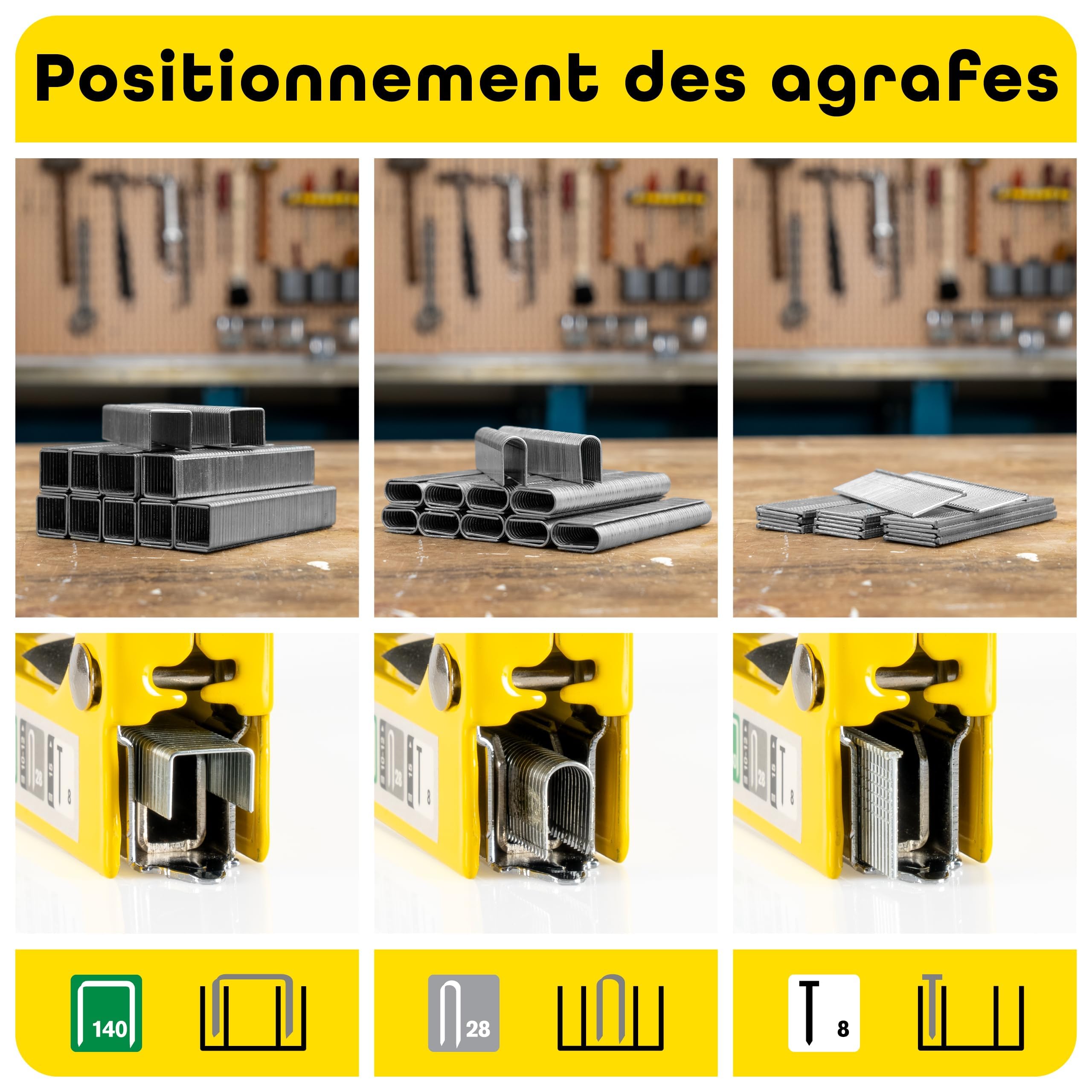 Agrafeuse manuelle 3-en-1 - Rapid NUNU, Murale pour Bois, Bricolage, pour Tapisserie et Tissus, agrafeuse Câbles, Puissance Réglable et Ergonomique, Avec 3 000 Agrafes et Clous - (5001728) - 5