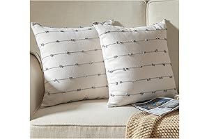 Boho Throw Pillow Covers 18x18 inches, Gray and White Pillow Covers