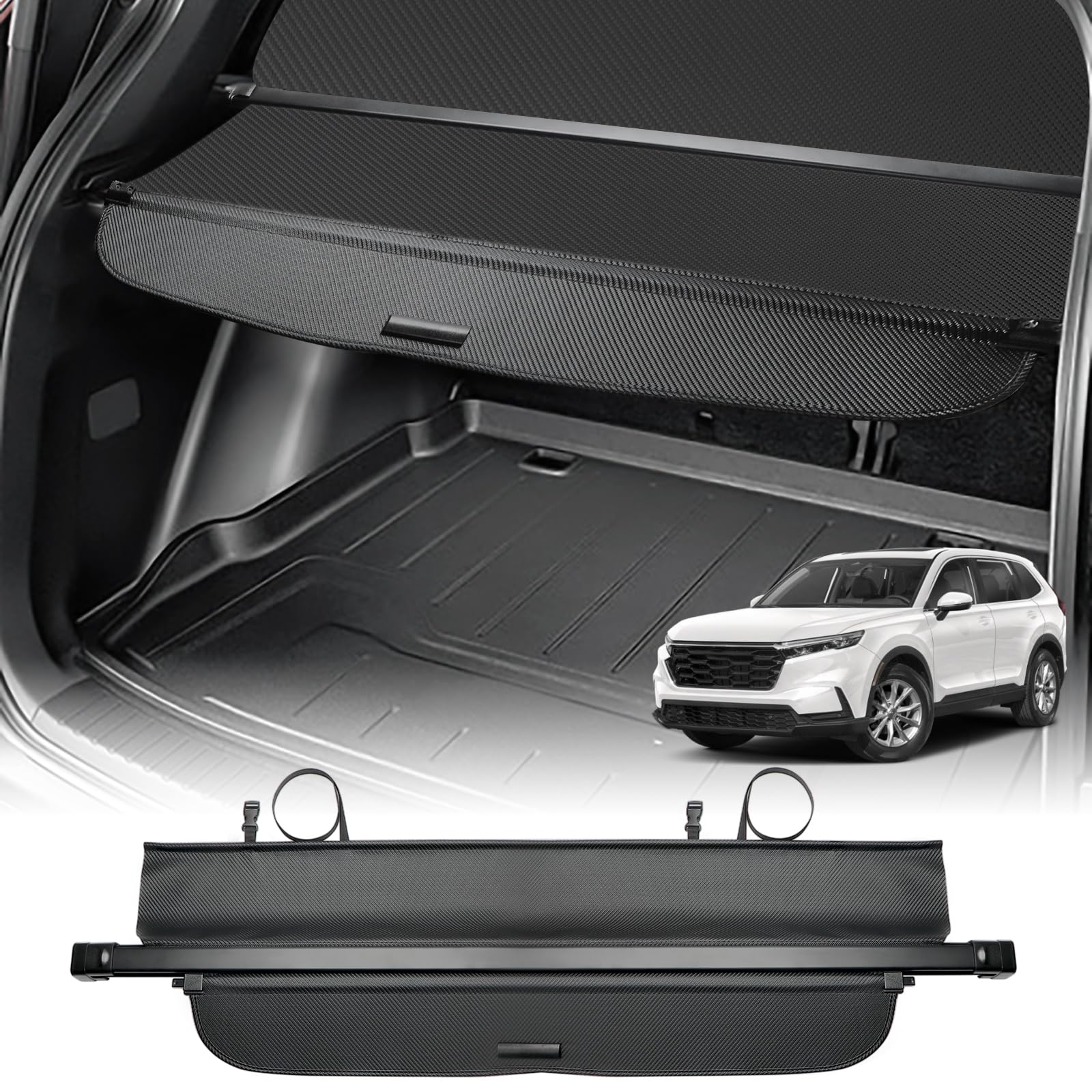 2023-2025 CR-V Accessories Cargo Privacy Cover For Honda CR-V 2023-2025 - Retractable Trunk Sunshade Storage Cover Retractable Trunk Shade