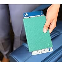 Vista 197 de FINTIE Soporte para pasaporte, cartera de viaje delgada con bloqueo RFID, funda protectora para pasaporte, esencial con ranuras para tarjetas