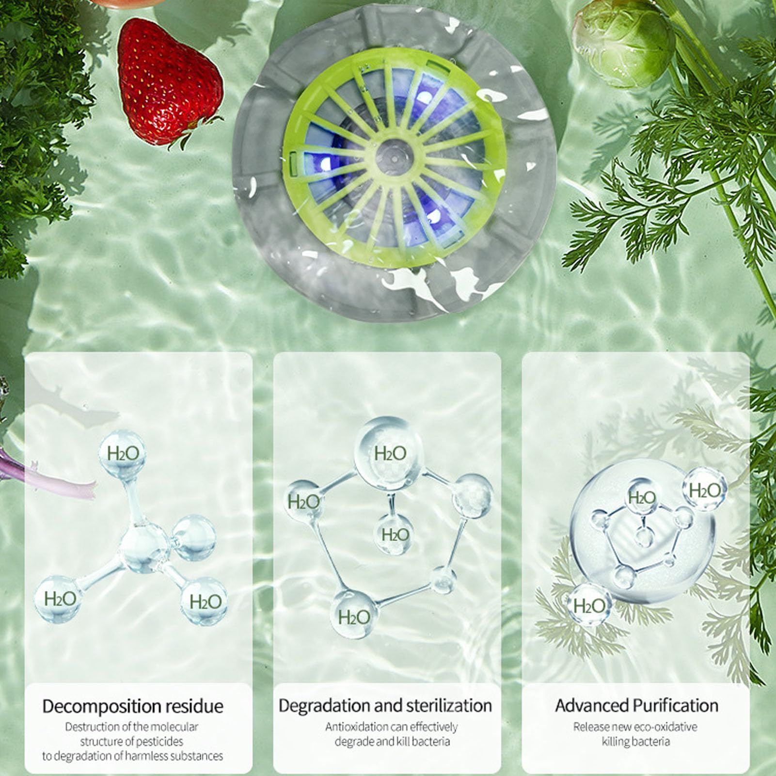 Machine à Laver Les Fruits et Légumes, Spinner Adsorbable, Purificateur de Fruits et Légumes, Dispositif de Purification de Pesticides, Fruits et Légumes, Dégrade Profondément