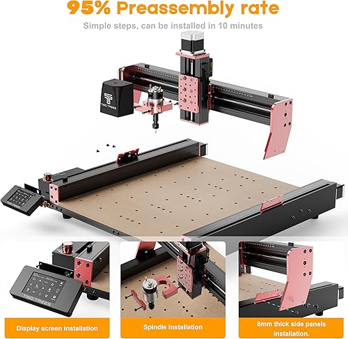 Miniatura 5 de Máquina enrutadora CNC TTC450 PRO para carpintería, fresadora de 3 ejes mejorada, máquina de grabado CNC de control GRBL para corte de tallado de