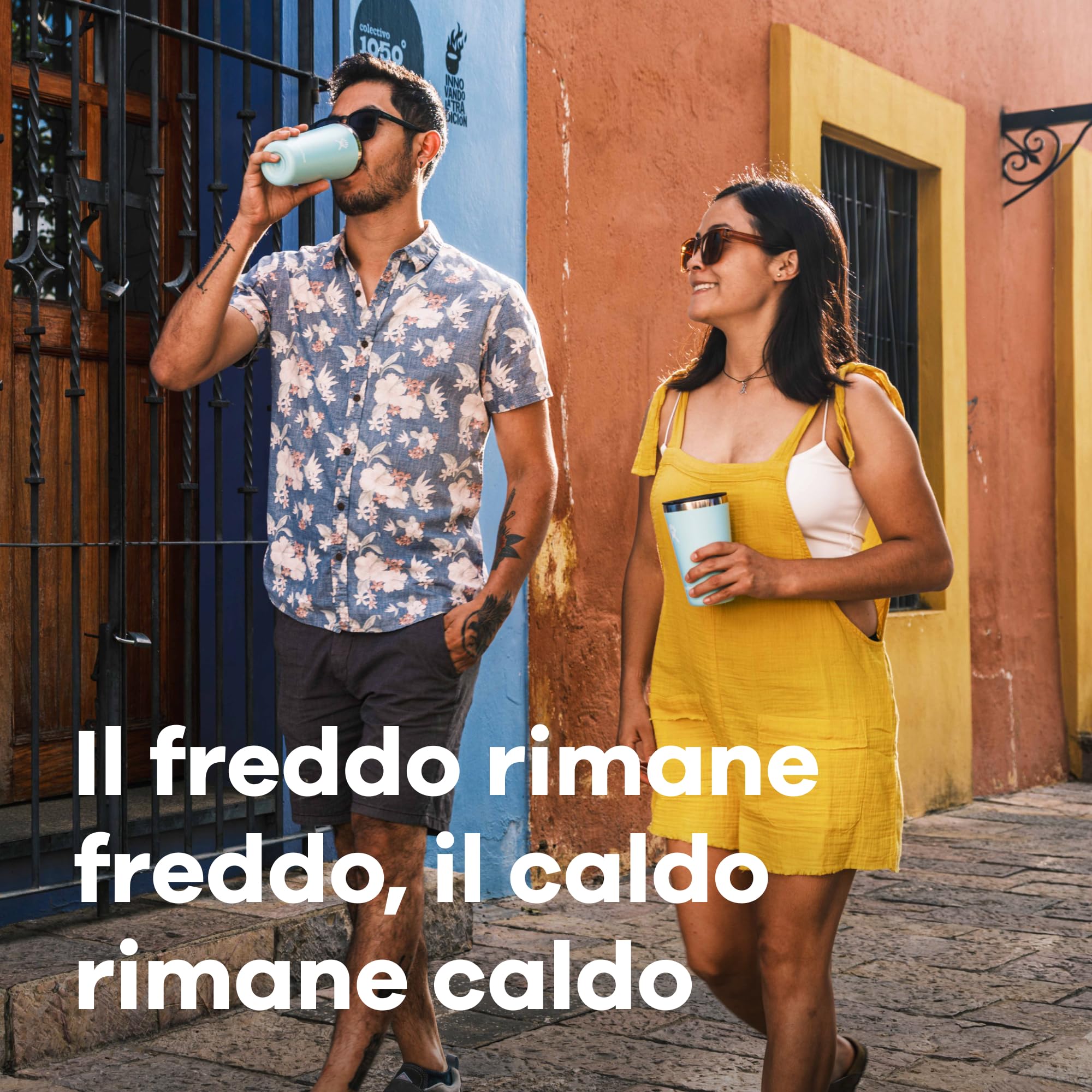Hydro Flask - Tumbler - Bicchiere 355 ml (12 oz) con coperchio ermetico a incastro chiudibile antigoccia - Acciaio inossidabile a doppia parete con isolamento sottovuoto - Black