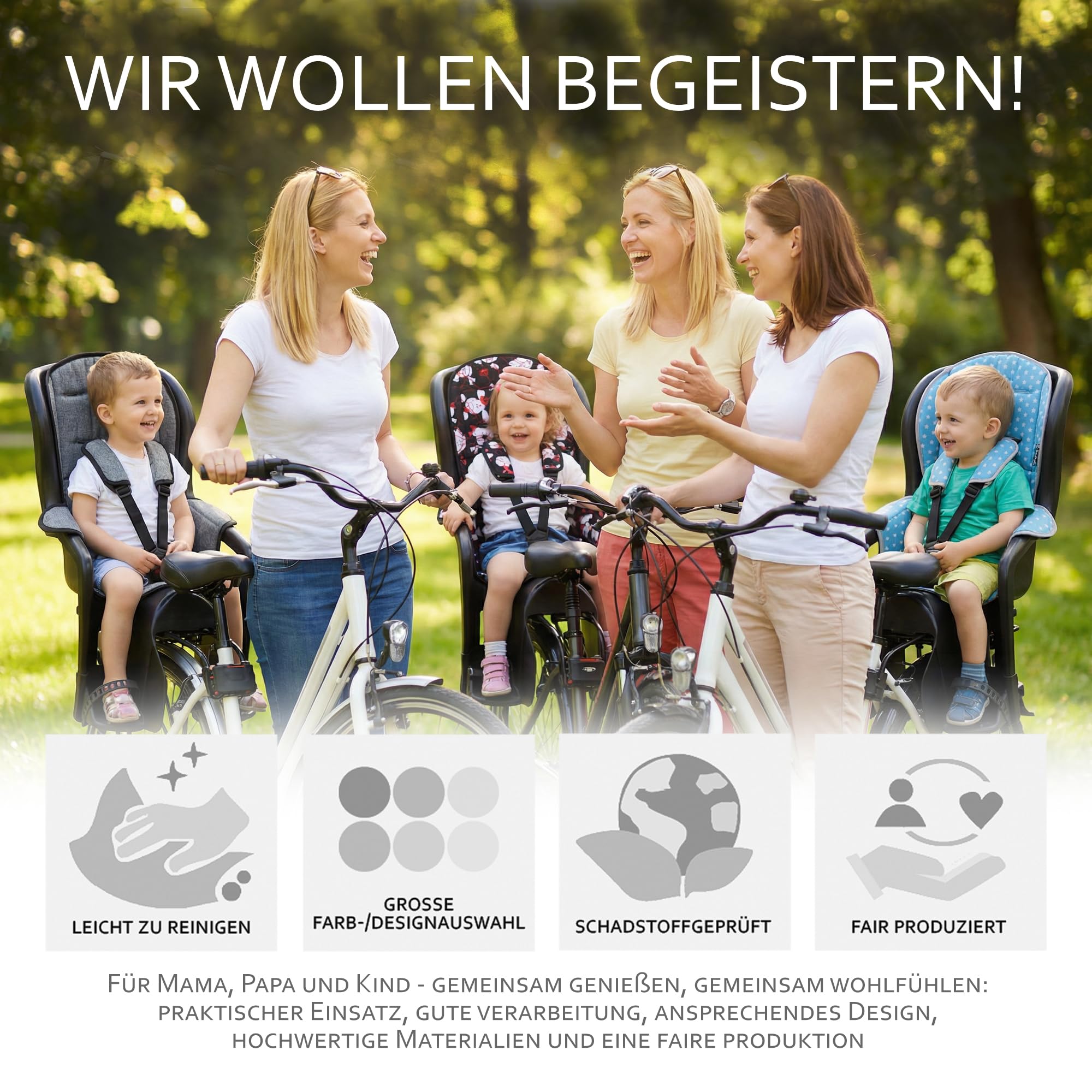 Ersatzbezug kompatibel mit Römer Kinderfahrradsitz – Weiches Ersatzpolster für Fahrradsitz Kinder – Sitzbezug, waschbar bei 30°C – Komfort Polster für Kinder Fahrradsitz MOD 5 (grau meliert)