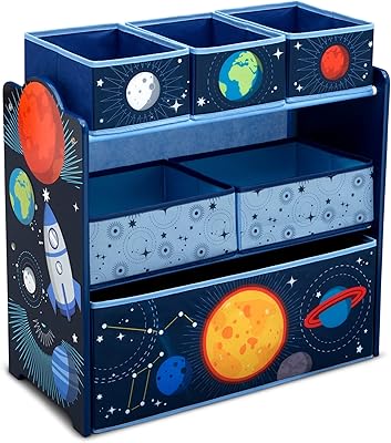 Delta Children Space Adventures Design & Store 6 Bin Toy Storage Organizer - Greenguard Gold Certified, Blue