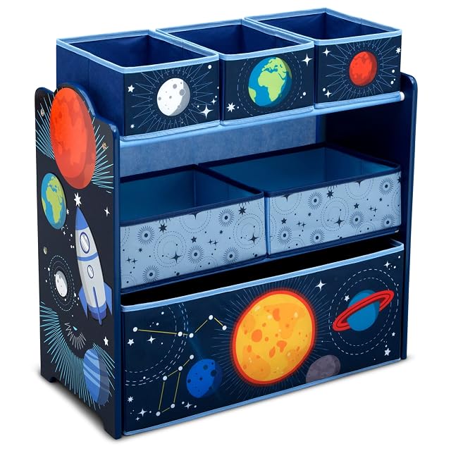 Delta Children Space Adventures Design Store 6 Bin Toy Storage Organizer - Greenguard Gold Certified Blue