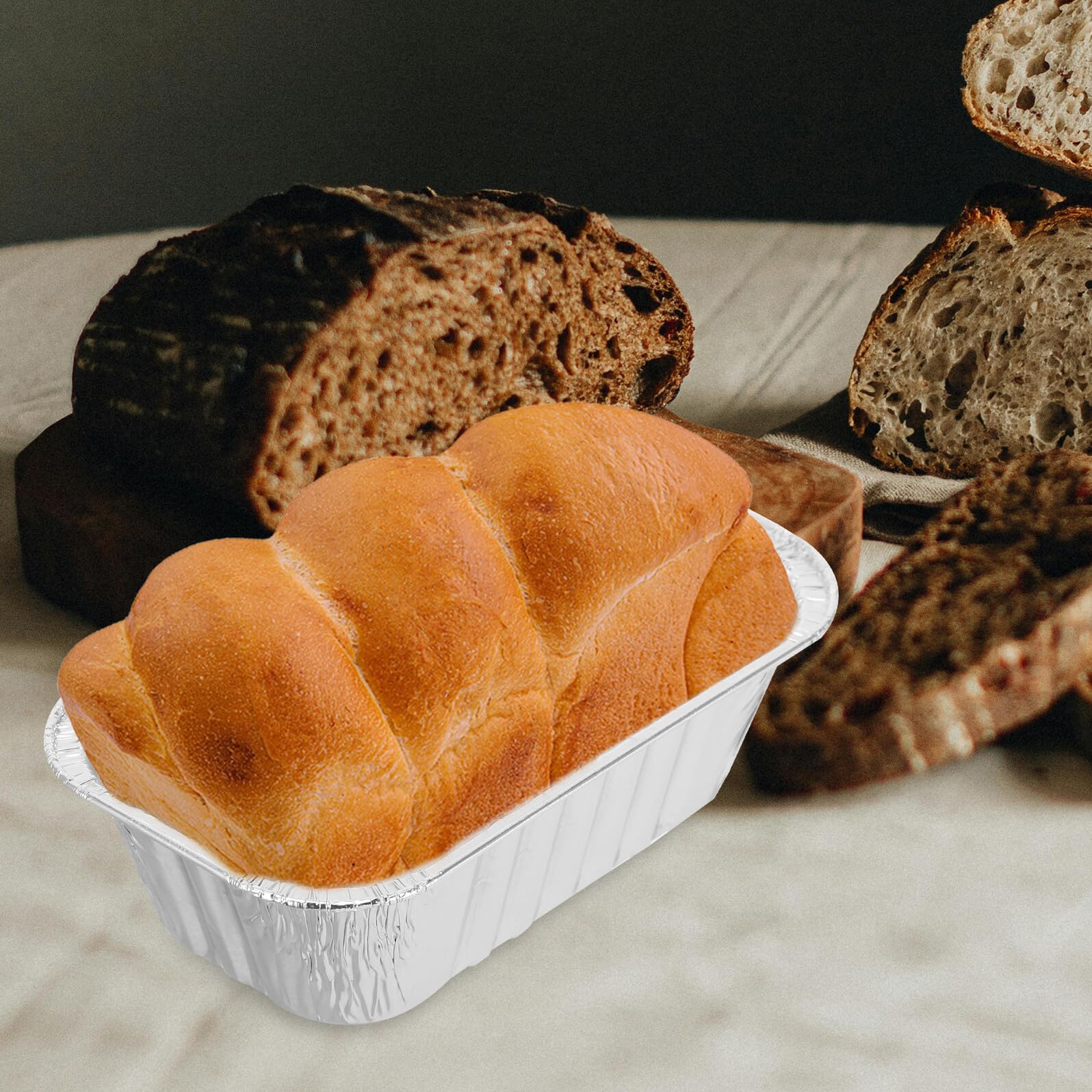 Teglie per Plumcake e Tortiere Rettangolari in Alluminio Resistente alle Alte Temperature Coperchio, Confezione da 50 Pezzi per Cottura e Conservazione di Dolci, per Feste