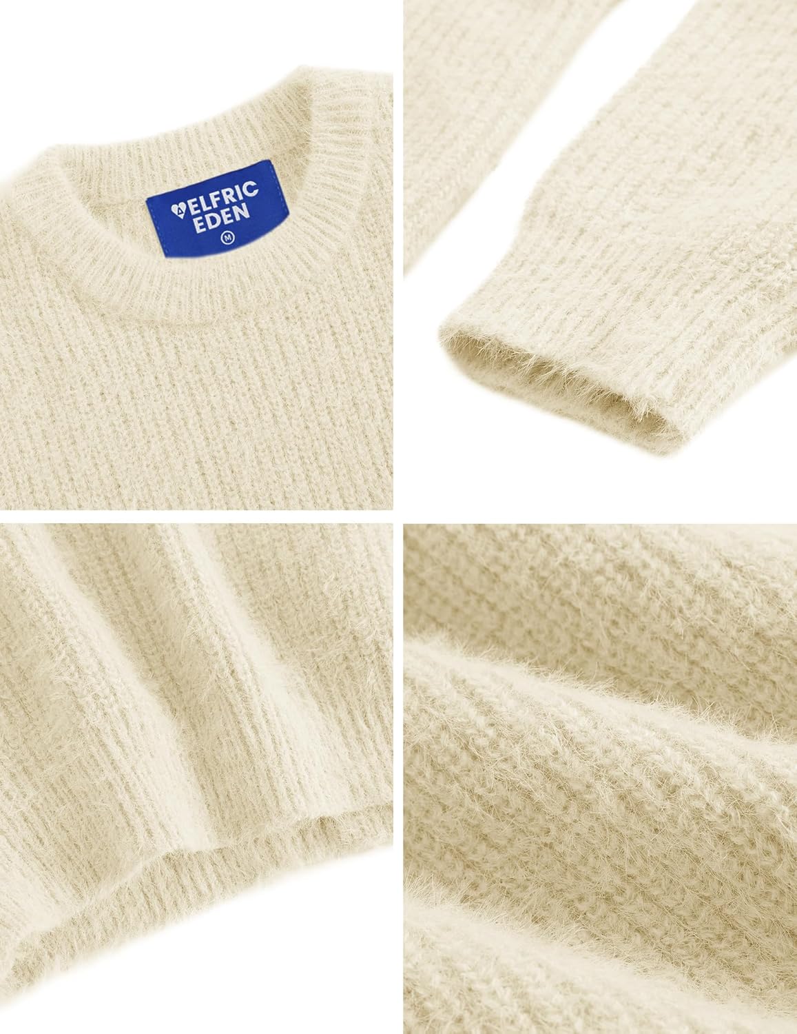 Aelfric Eden Oversized Sweaters Mohair Furry Sweater Crewneck Knit Casual Soft Pullover 2024 Trendy Outfits - Image 6