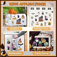 Vista 6 de 16 imanes de Halloween reflectantes para automóvil, decoración de Halloween, refrigerador, calcomanías magnéticas de murciélagos de calabaza