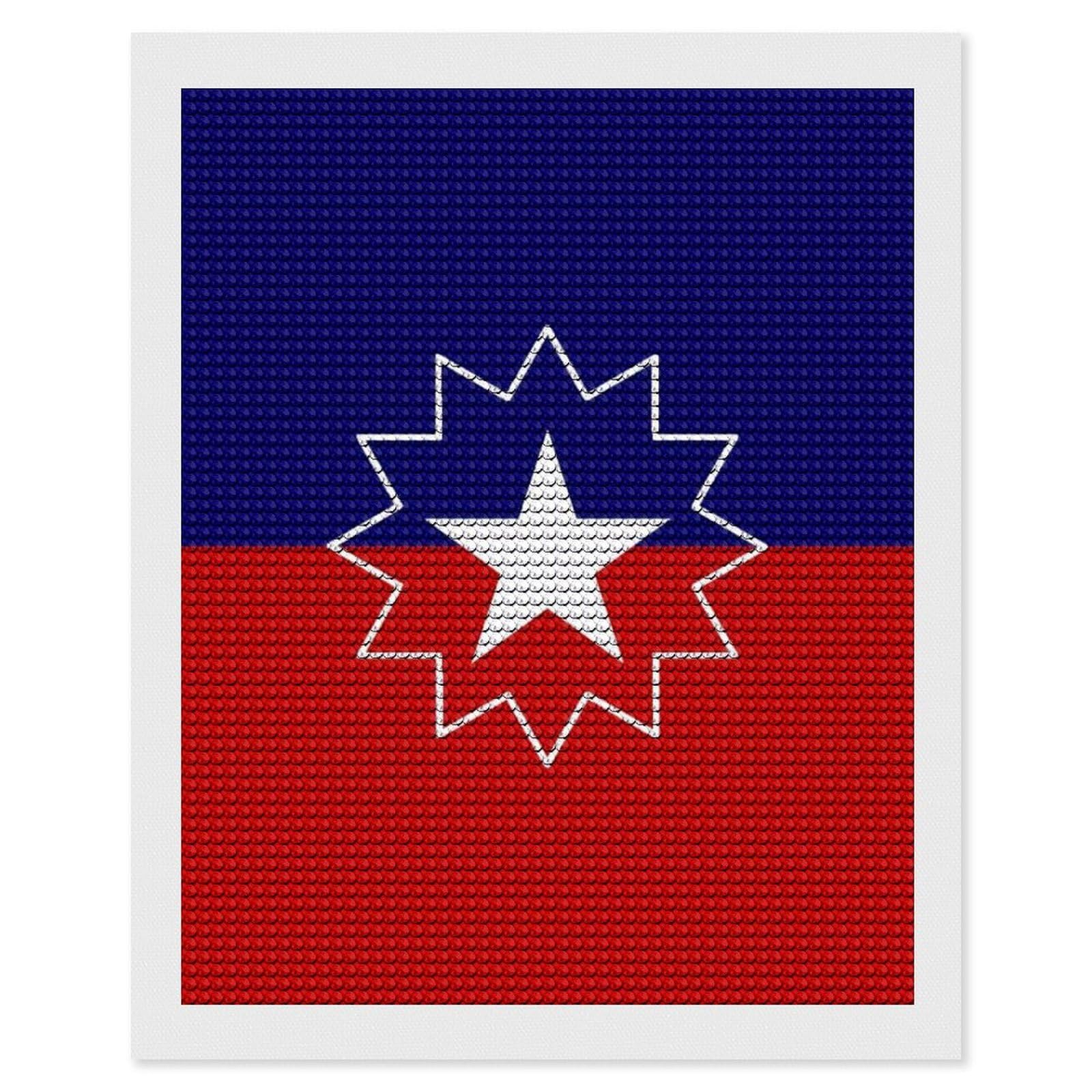 Nclqvjxzkhw Style Juneteenth Flag Diamond Art Painting For Adult Round Diamonds Pictures Arts Crafts Home Wall Decor 16"X20"