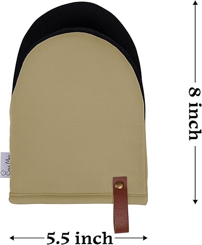 Miniatura 3 de 1 par de mini guantes cortos de neopreno para horno, resistentes al calor, guantes de horno pequeños para cocina, agarre antideslizante, lazo para