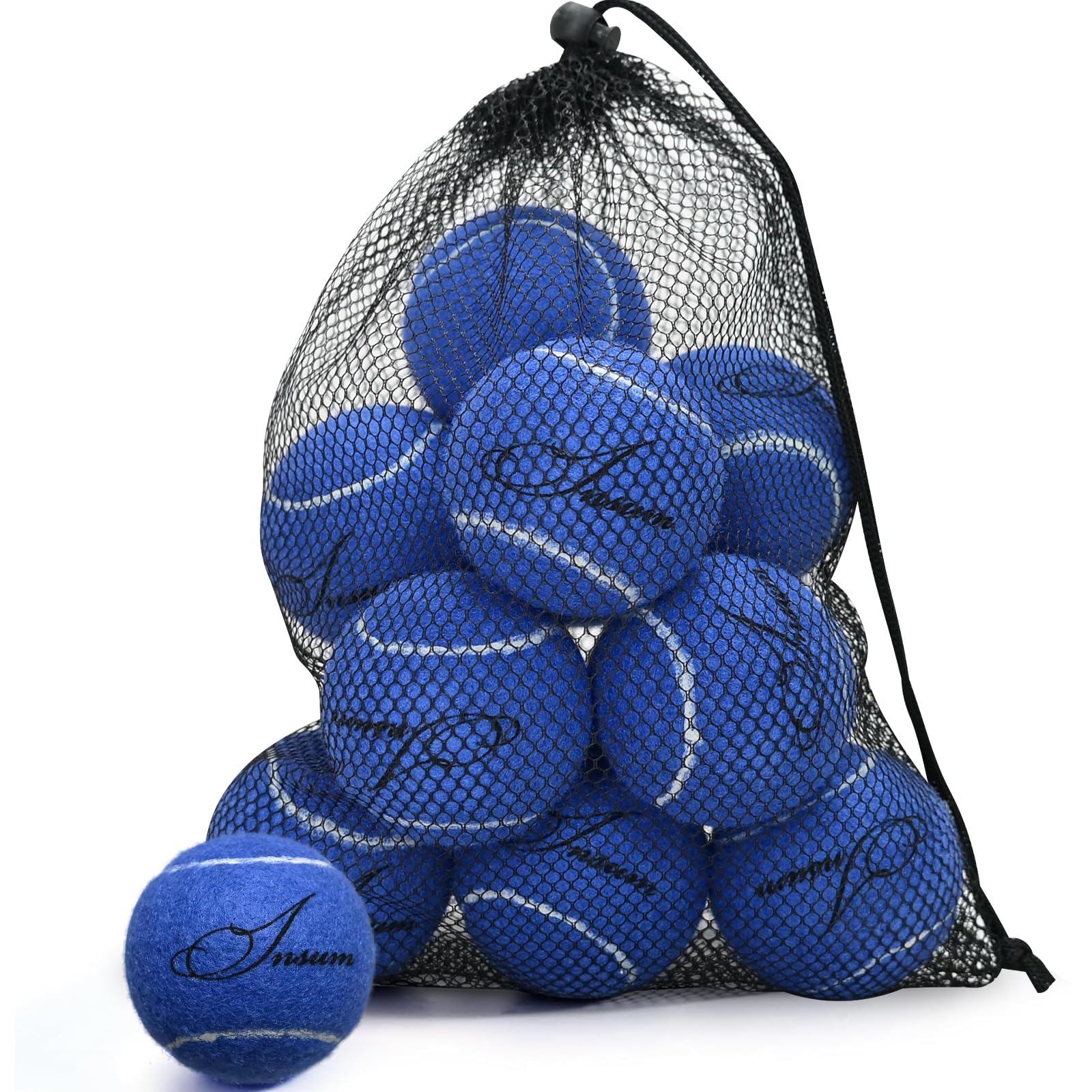Bulk Tennis Balls for Beginner 12 Pack High Elasticity Practice Tennis Balls with Mesh Bag Suit for Pet