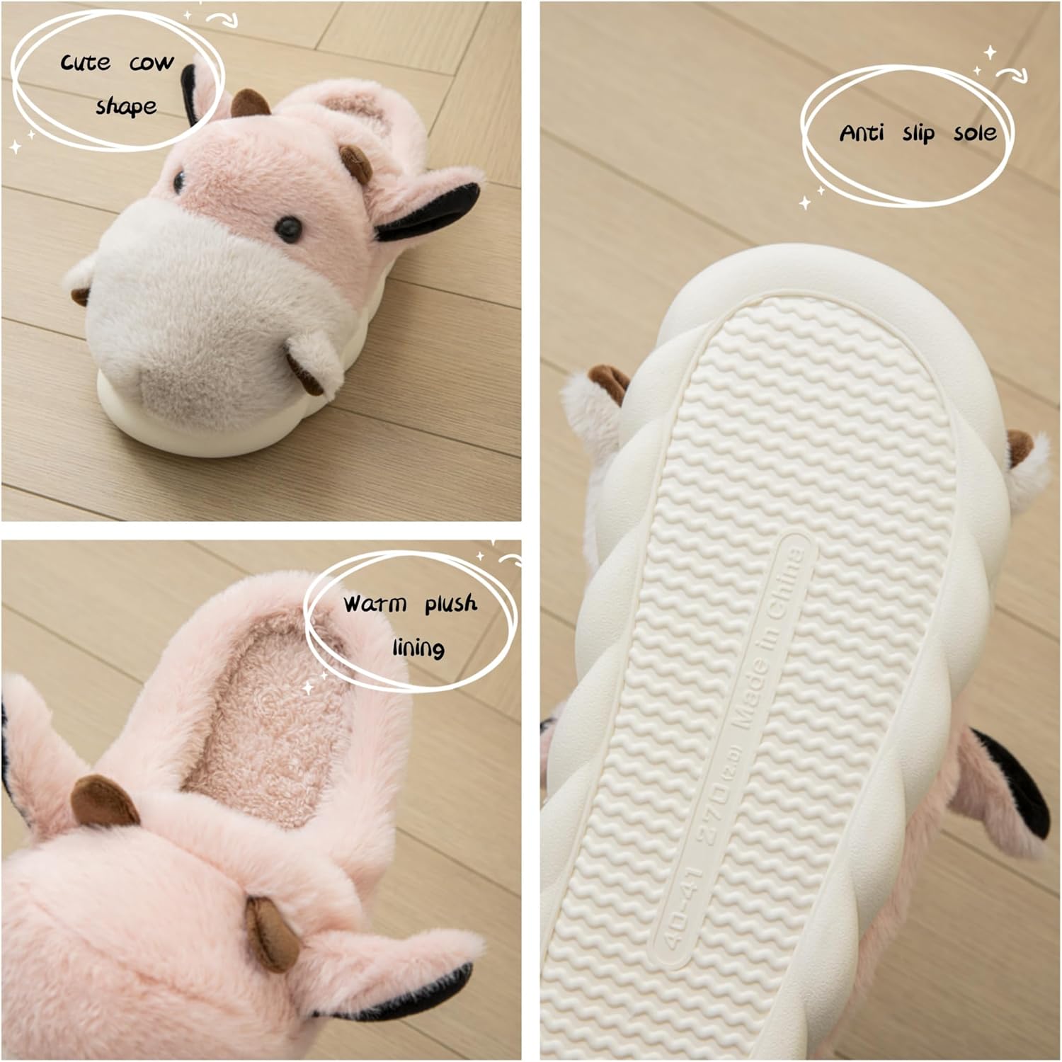 YILANLAN Women's Cute Animal Slippers - Funny Cartoon Winter Plush Thick Soled Slippers - Image 4