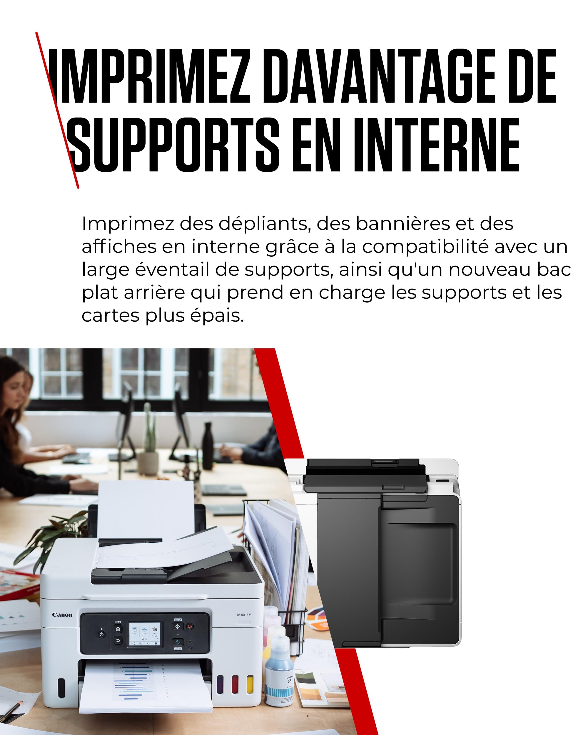 Canon MAXIFY GX4050 Imprimante A4 Couleur, pour la Maison et Le Bureau, Imprimante, Copieur, Scanner, Télécopieur Jet d'encre MegaTank Tout-en-Un, sans Fil, Connectivité Wi-FI, Ethernet et USB