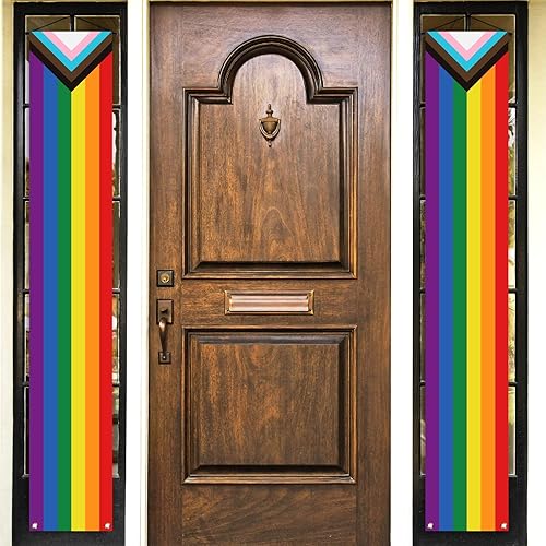 Nepnuser Progress Pride - Cartel para porche, mes del orgullo de junio, LGBTQ+ arco iris, puerta delantera, pared, decoraciĂłn colgante para cabina Nepnuser Progress Pride - Cartel para porche, mes del orgullo de junio, LGBTQ+ arco iris, puerta delantera, pared, decoraciĂłn colgante para cabina