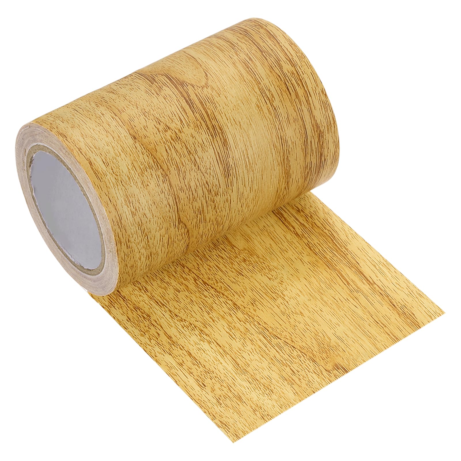 sourcing map Wood Grain Repair Tape, 80mm x 4.57m Self Adhesive Wood Grain Colored Duct Tape Waterproof Repair Patch for Furniture Floor Scratch Fix, Baseboards, DIY Decor, Golden Pine