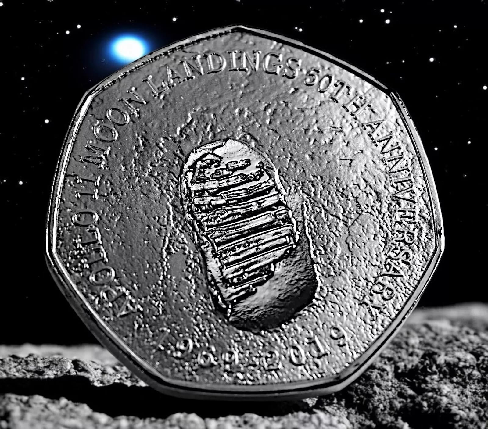 The Commemorative Coin Company LUNAR LANDINGS Silver Commemorative. 1969 Armstrong/Aldrin Moon/Space Apollo 11