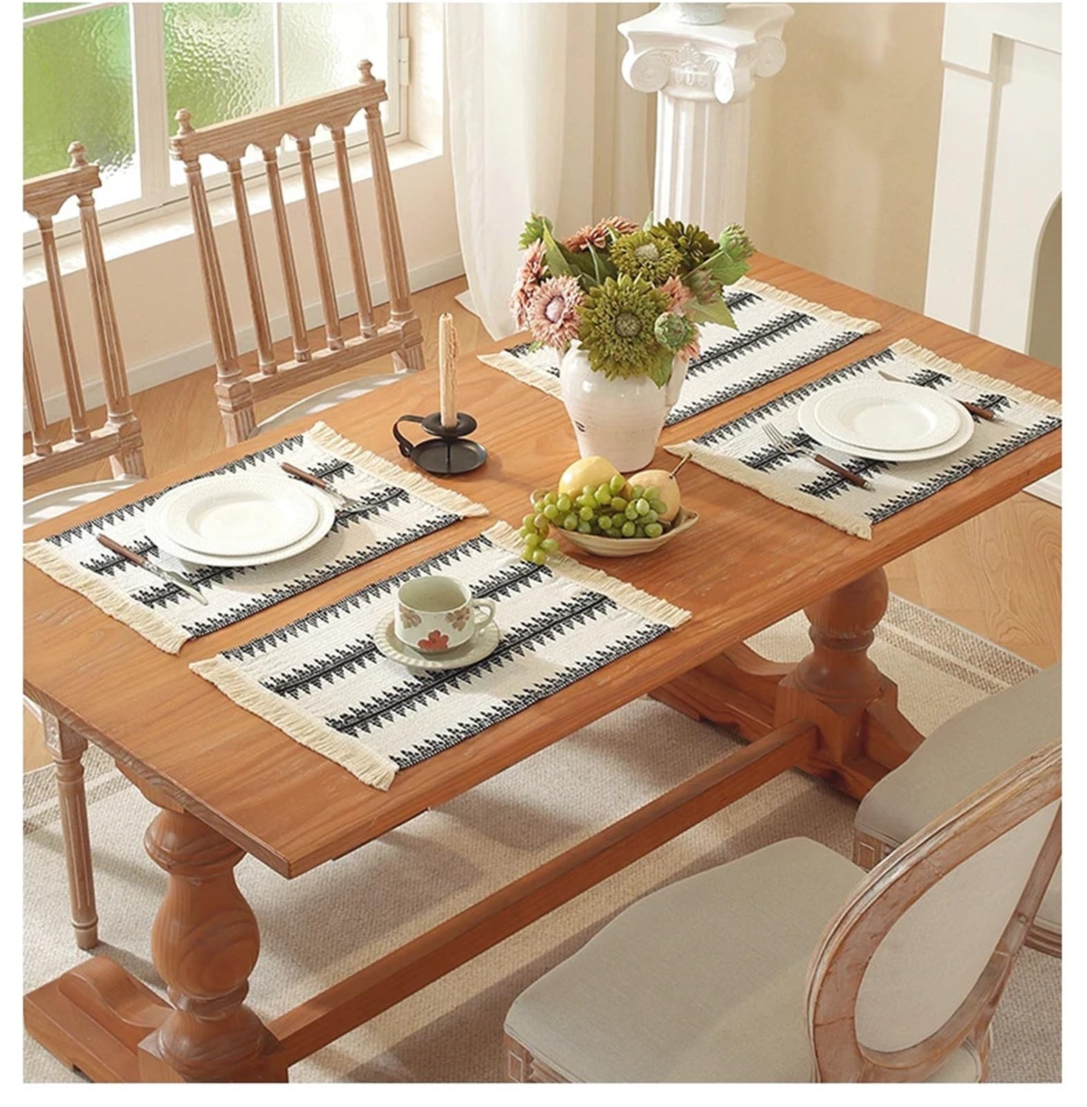 Tejido Salvamanteles Manteles Individuales Tejidos de algodón y cáñamo, manteles, decoración Mesa for Cocina Tela Lino