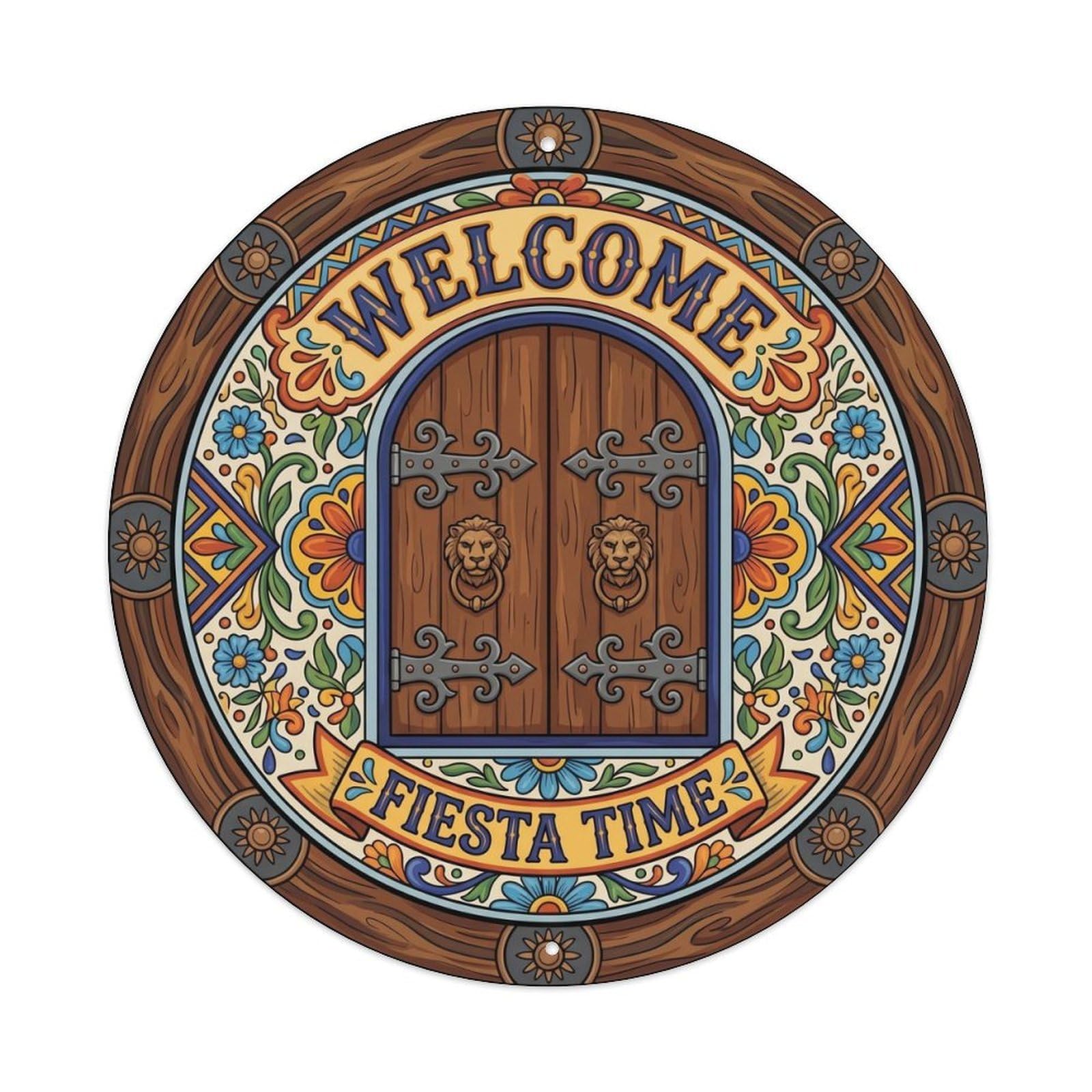 Vintage Welcome Wooden Door Metal Tin Sign Plaque