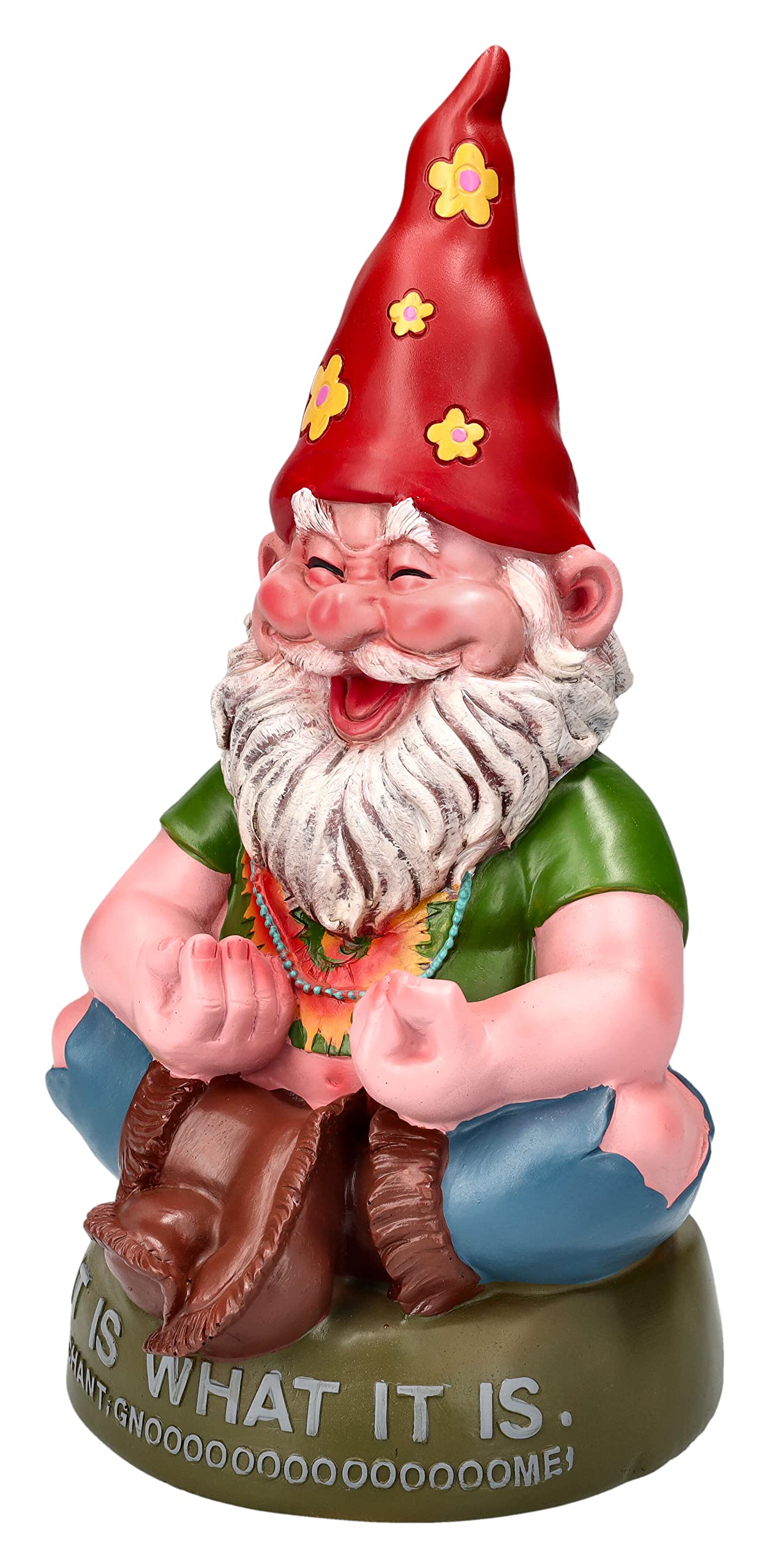 Pacific Giftware Gartenzwerg Figur - Hippie beim Meditieren 28 cm | Garten Zwerg Statue lustig witzig