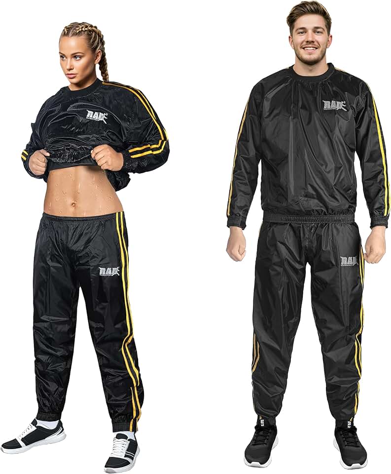 RAD Sauna Sweat Suit for Men &amp; Women (Medium To 6XL) for Weight Loss &amp; Fat Burn Sweating Suit Red,White,Gold,Pink,Blue