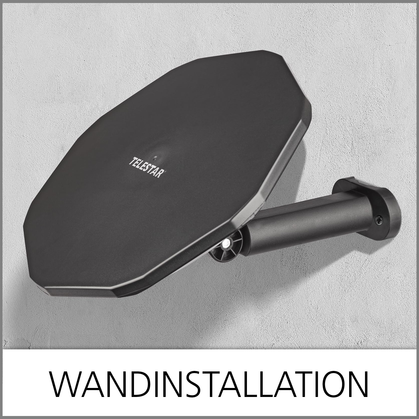 TELESTAR Antenna 15 LTE - Antenna Attiva DVB-T2 da Esterno (Outdoor & Campeggio, DVB-T2/FM/DAB+, 20dB Guadagno) - Nero