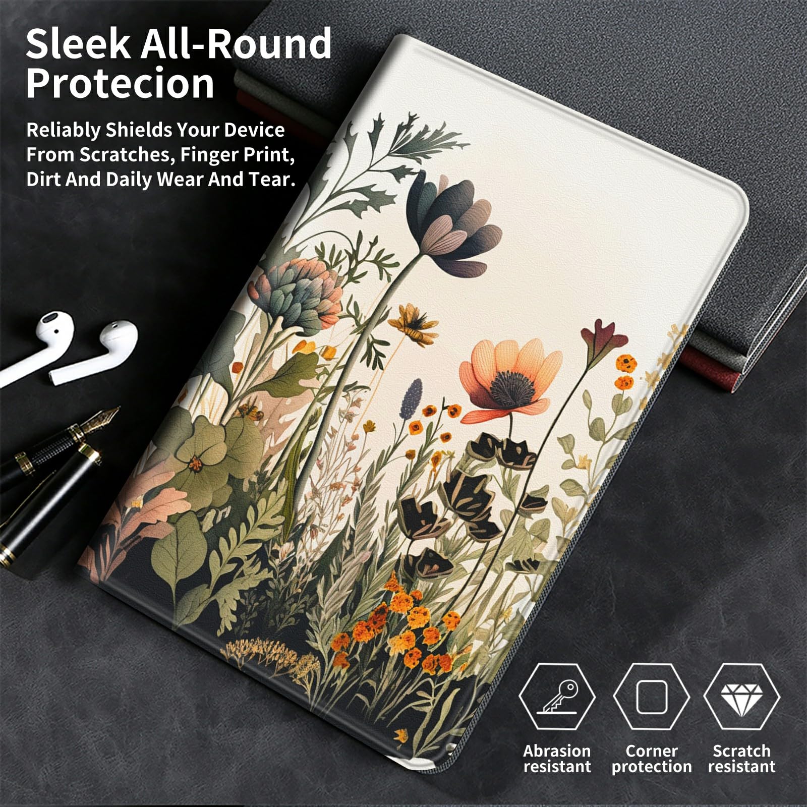 Custodia per Kindle Paperwhite di 12a generazione e Kindle Colorsoft Signature Edition 2024 da 7 pollici, leggera, in pelle PU, supporto regolabile, custodia protettiva con accensione e spegnimento
