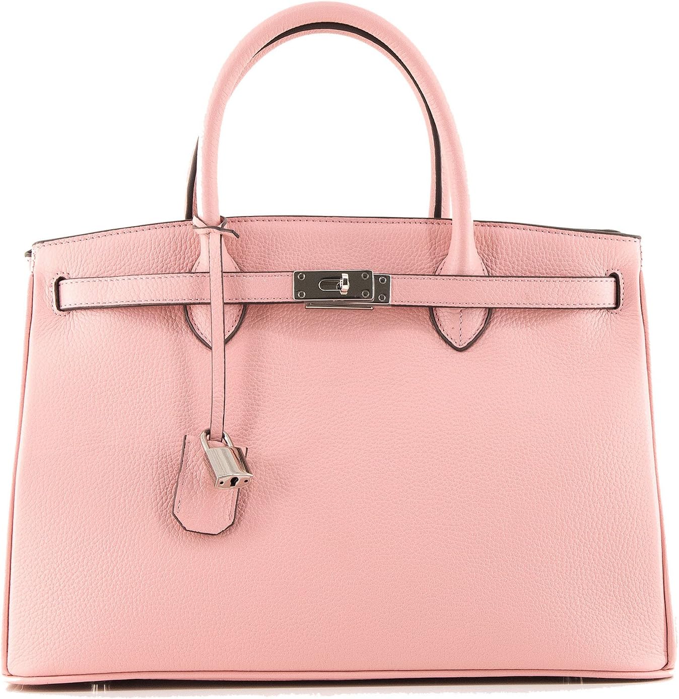 Pastell Pale Sagwood Sakura Ballerina Powder Rose Pink & Silver ICONE CITY 35 Tote Women Ladies Genuine Leather Totes Top-Handle Designer Handbag chic Purist modern (35x26x18)