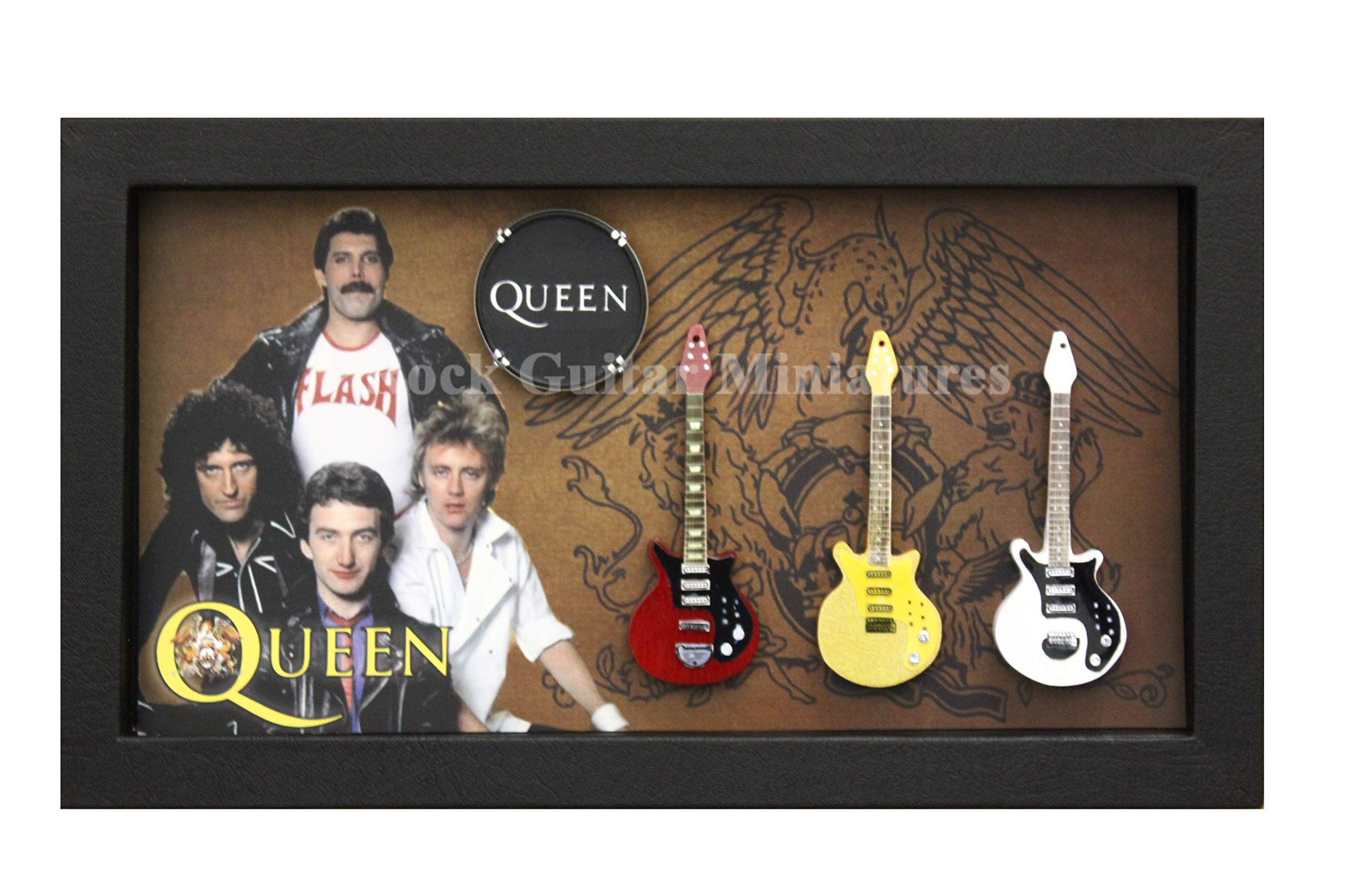 RGM9037 Queen Miniature Guitar Collection in Shadowbox Frame