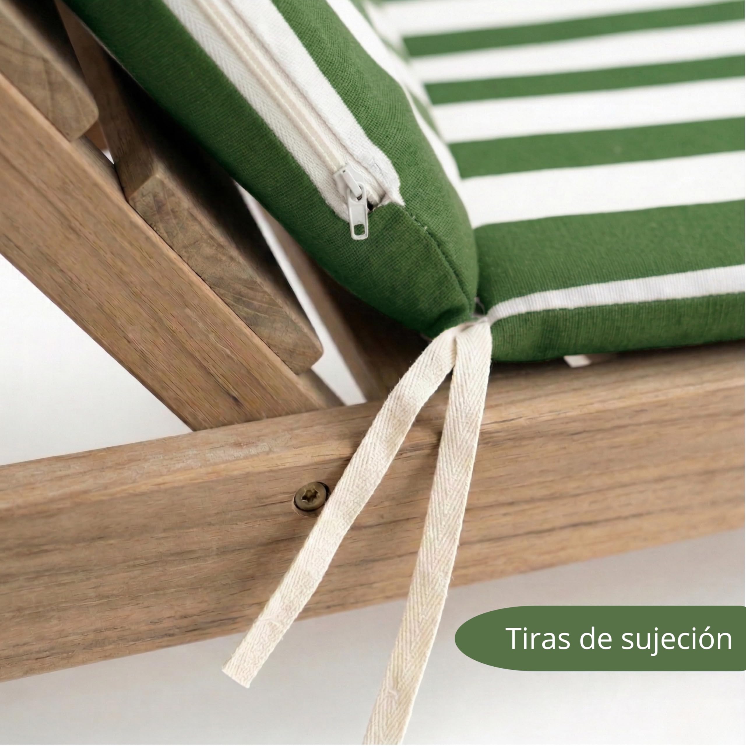 PIND Cojín para Tumbona Exterior de Rayas 120x50x3,5cm – Cojín para Hamaca y Tumbonas de Resina o Madera, Funda Lavable y Antideslizante, Ideal para Jardín, Balcón y Playa, Máximo Confort Relax