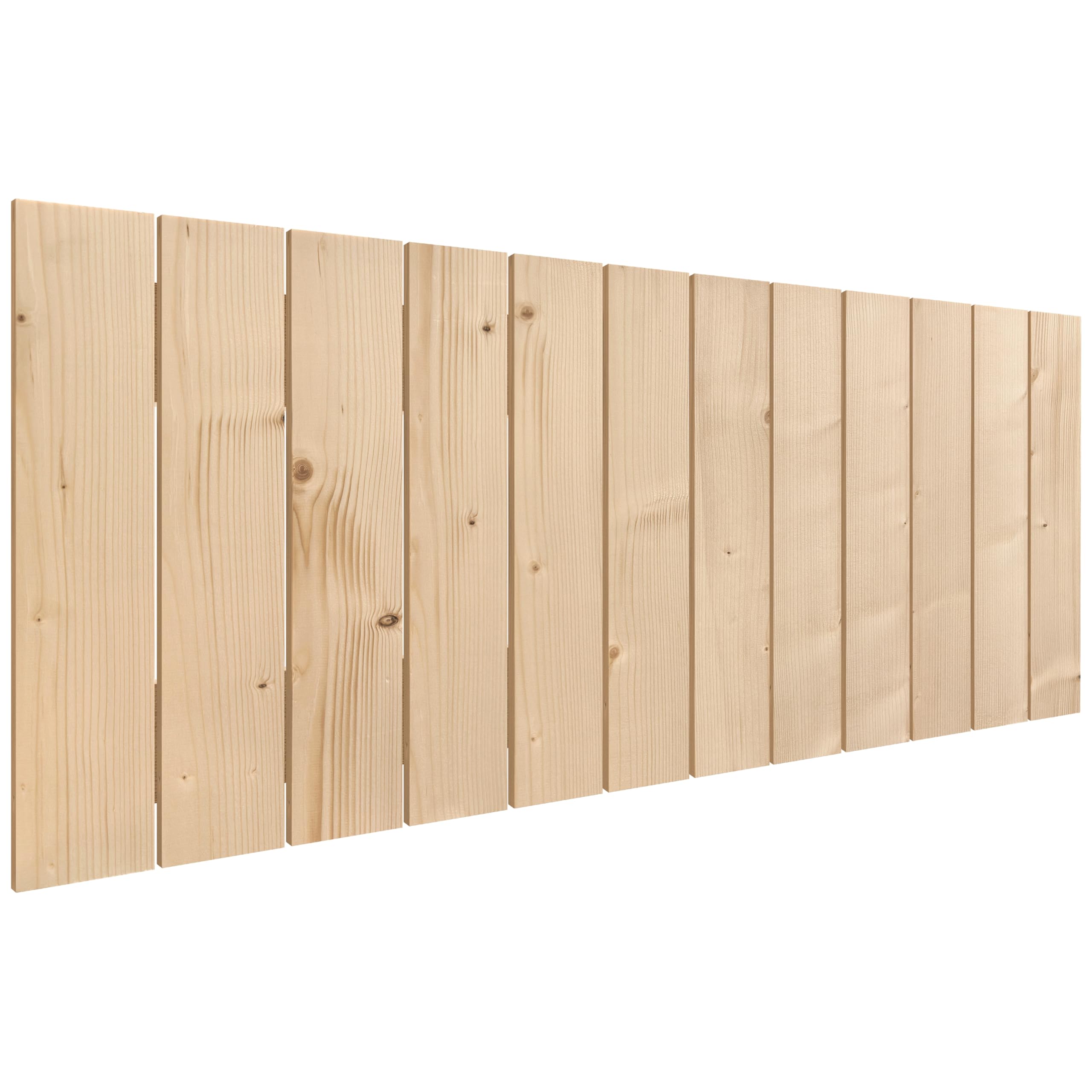 DHOME Cabecero de Madera Natural de Pino Estilo Palet Vertical Cama Palets Herrajes incluidos (90x46cm)