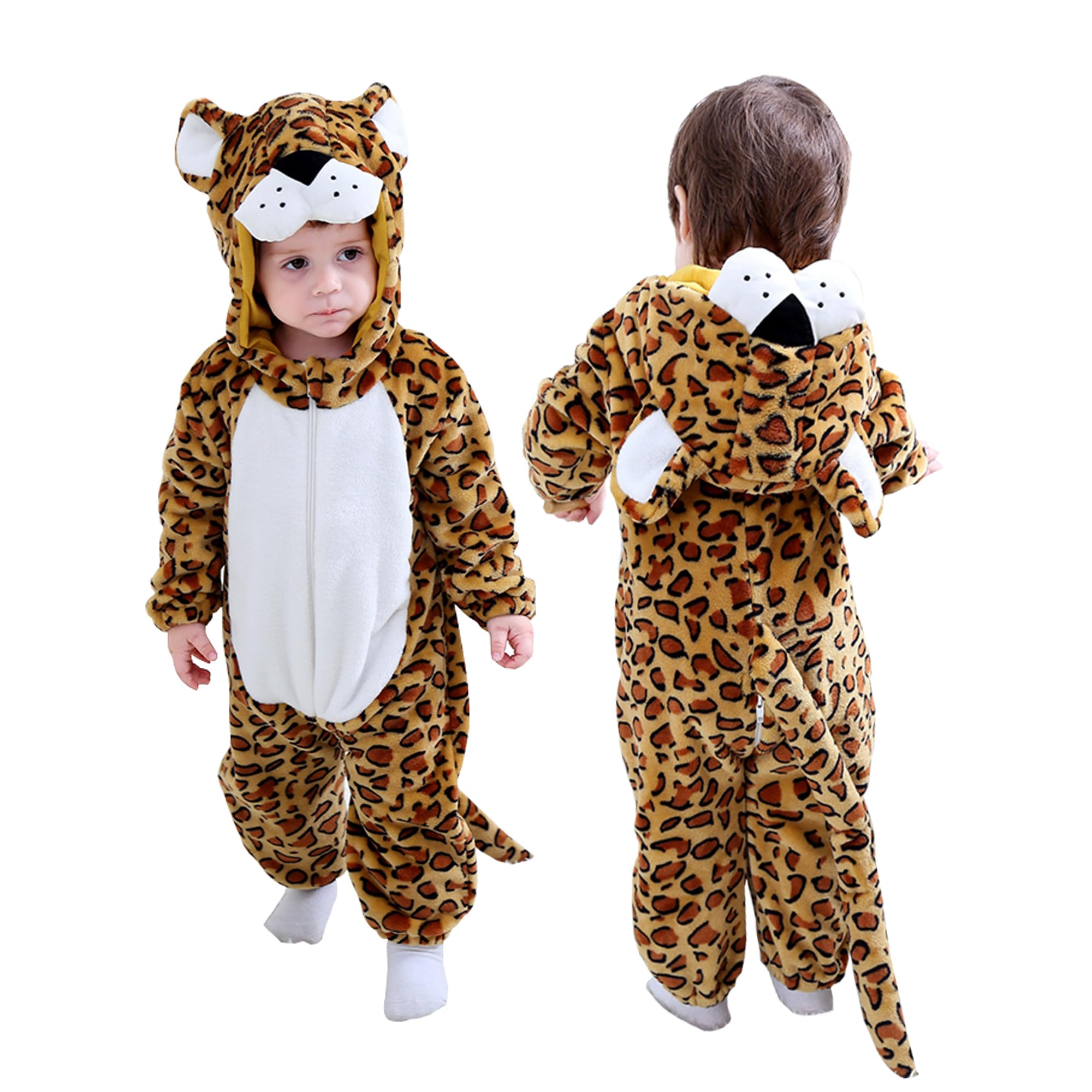 Doladola Leopard Baby Jumpsuits Animal Onesie Romper Infant Jumpsuit Halloween Costume(18-24 Months, )
