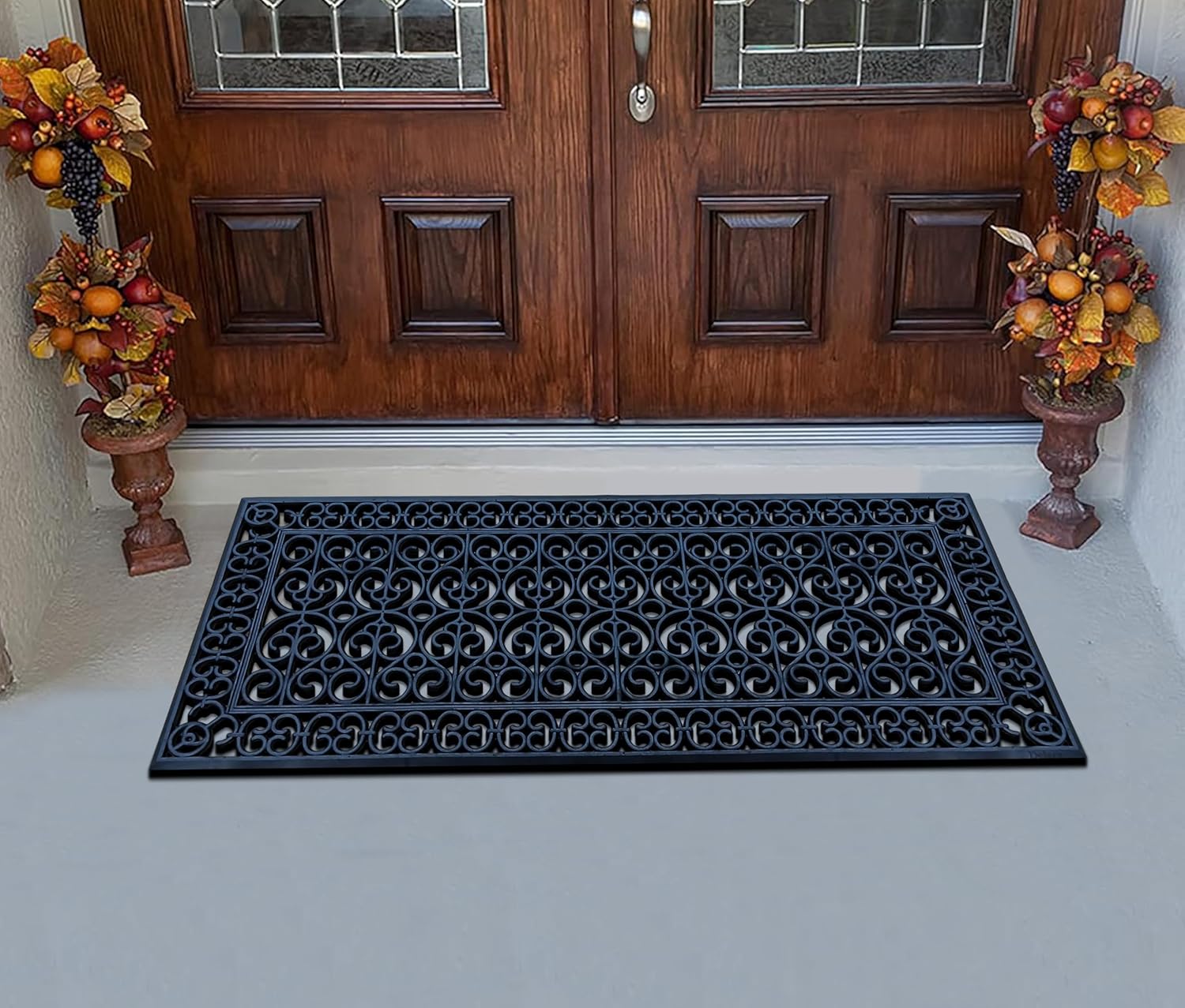 A1 Home Collections Large Doormat, Natural Rubber, 24”x57”, Ideal for an entryway, Scrapes Shoes Clean of Dirt & Grime, Heavy Duty Door Mat for Indoor Outdoor use, Mats for Entry, Patio, Busy Areas - Image 5