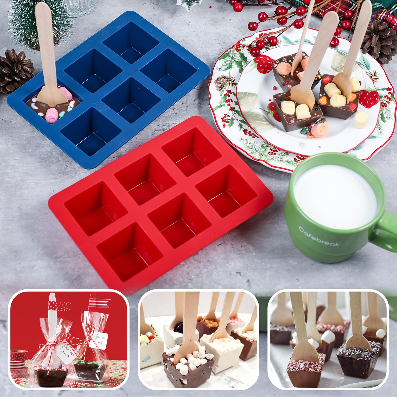 Webake Chocoladevorm Siliconen Diep 2 Stuks Chocoladebord