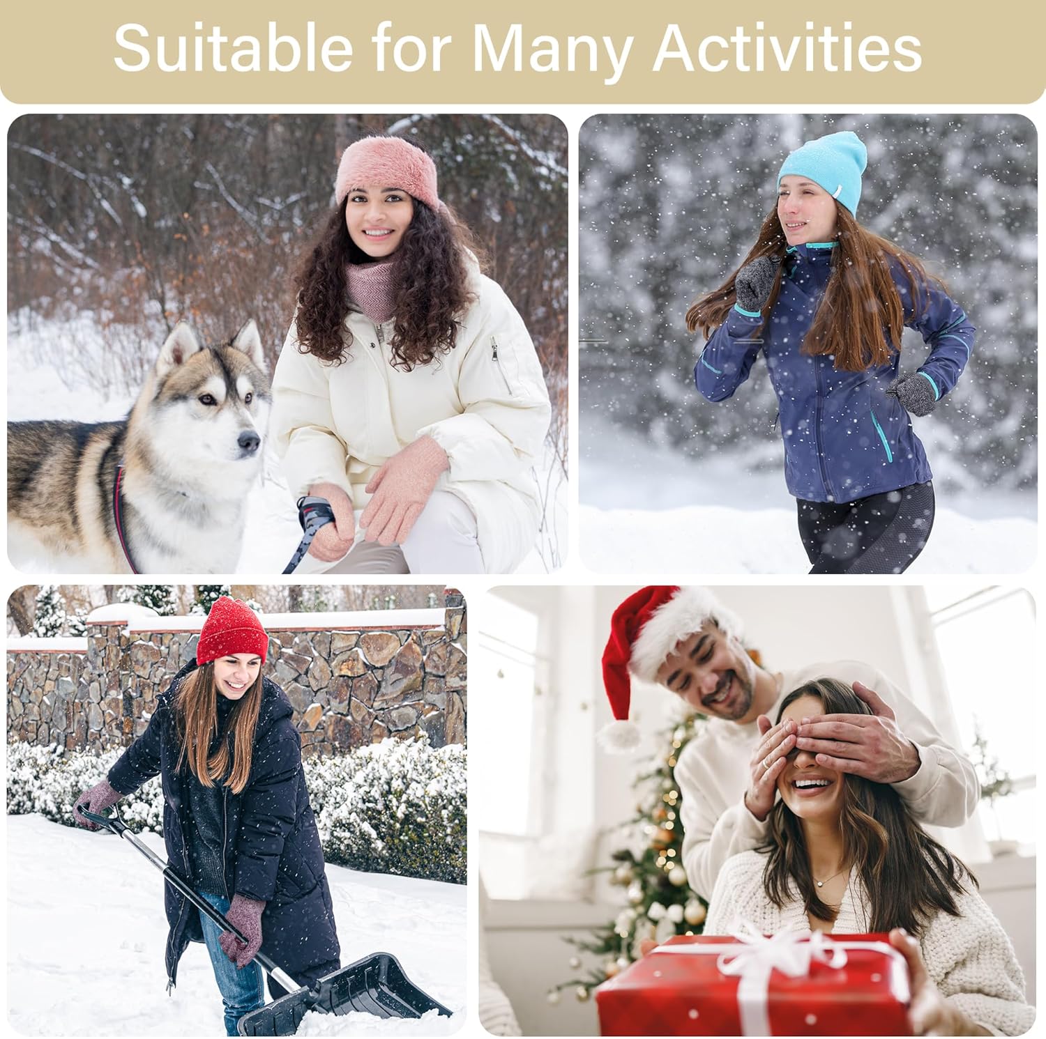 FZ FANTASTIC ZONE Winter Warm Knit Touchscreen Gloves for Women Cold Weather Thermal Working Texting Gloves Womens Gifts - Image 5