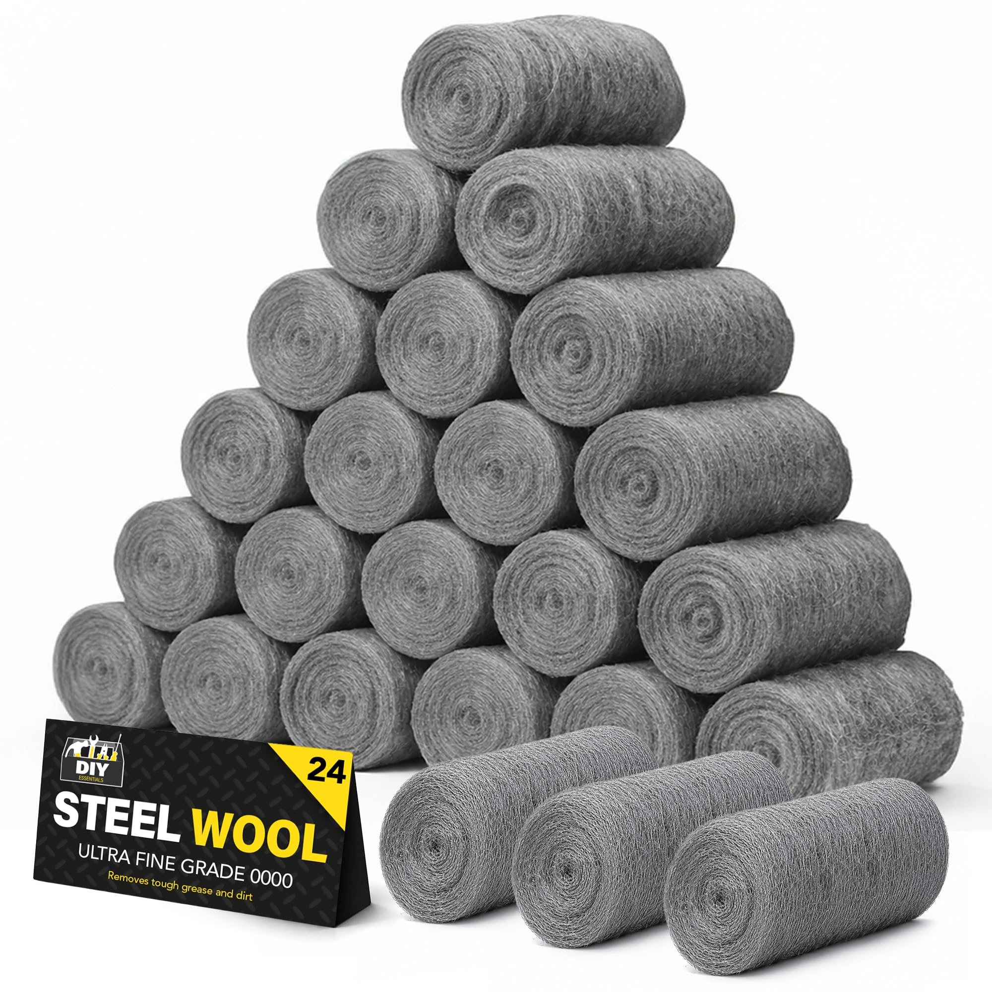 24pk Steel Wire Wool 0000 Extra Fine | Steel Wool Mice 0000 Grade | Wire Wool Mice for Cleaning & Closing Small Holes | Fine Wire Wool for Metal | 0000 Steel Wool for Rodent Control | Wire Wool-image-13